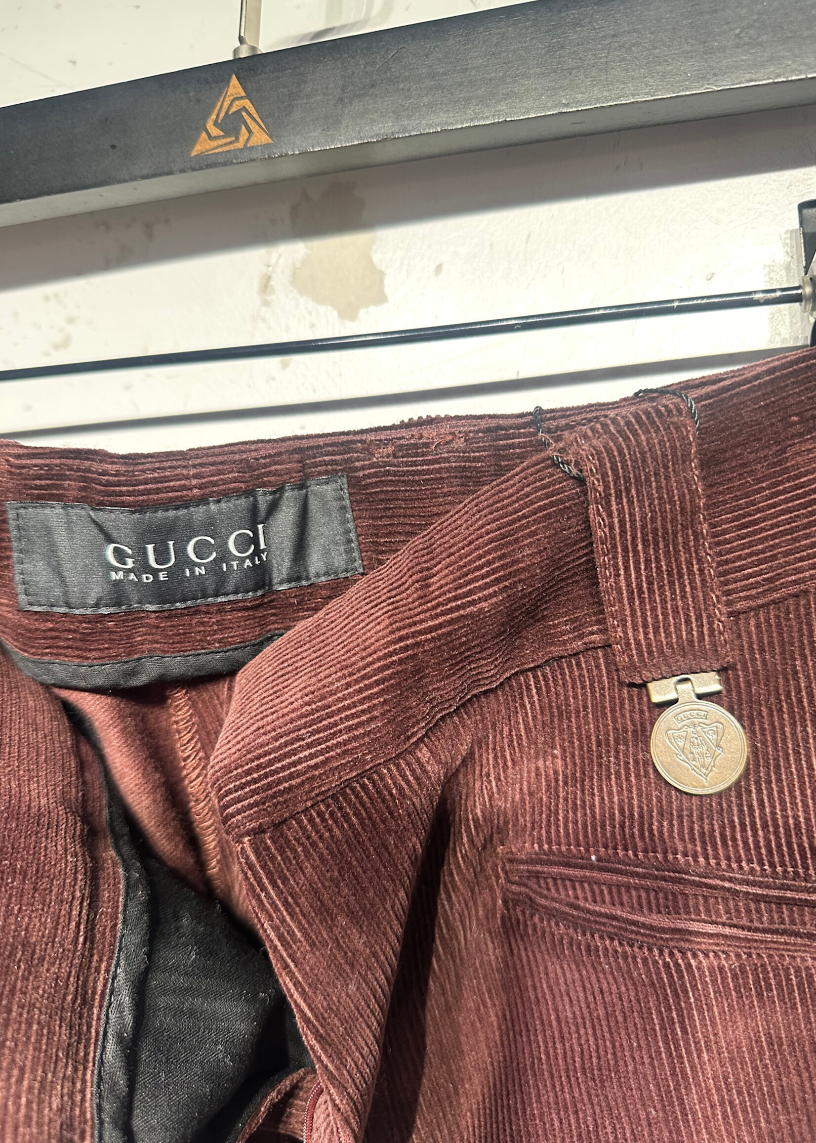Gucci Brown Corduroy Pants W Riding Details Masc 36