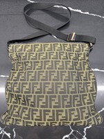 Fendi Zucca Logo Canvas Shoulder Bag