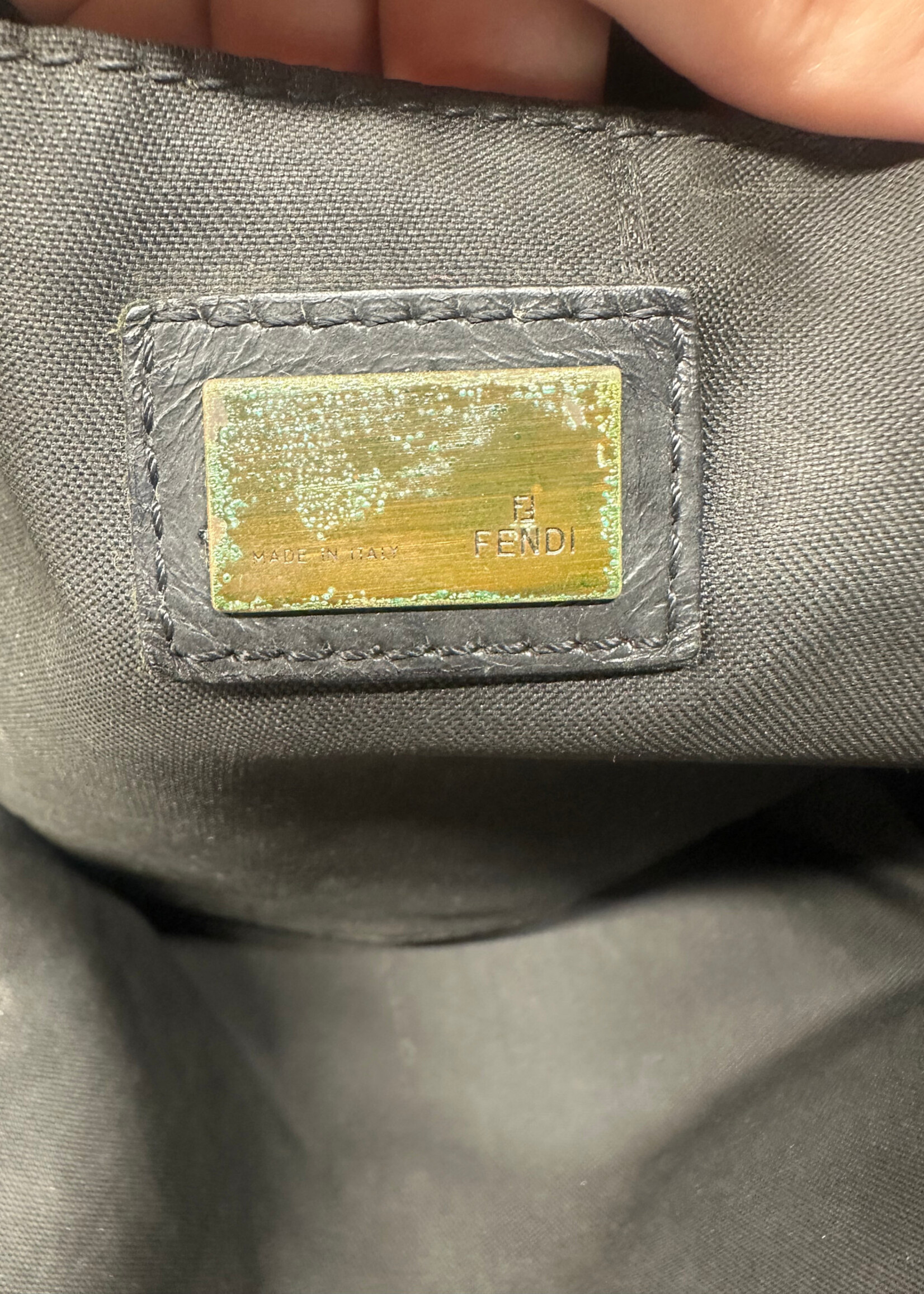 Fendi Zucca Logo Canvas Shoulder Bag