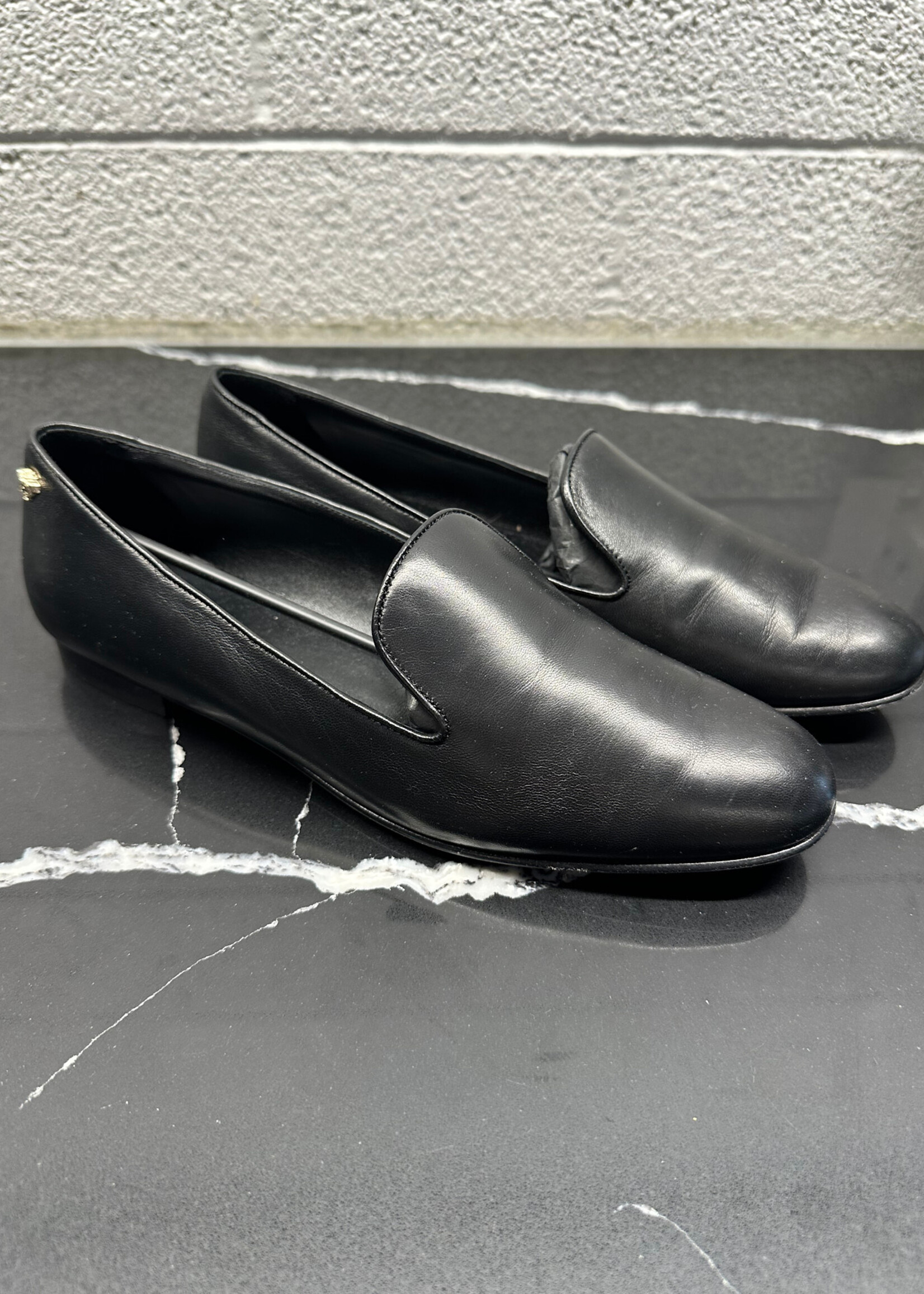 Versace Black Work Flats 38