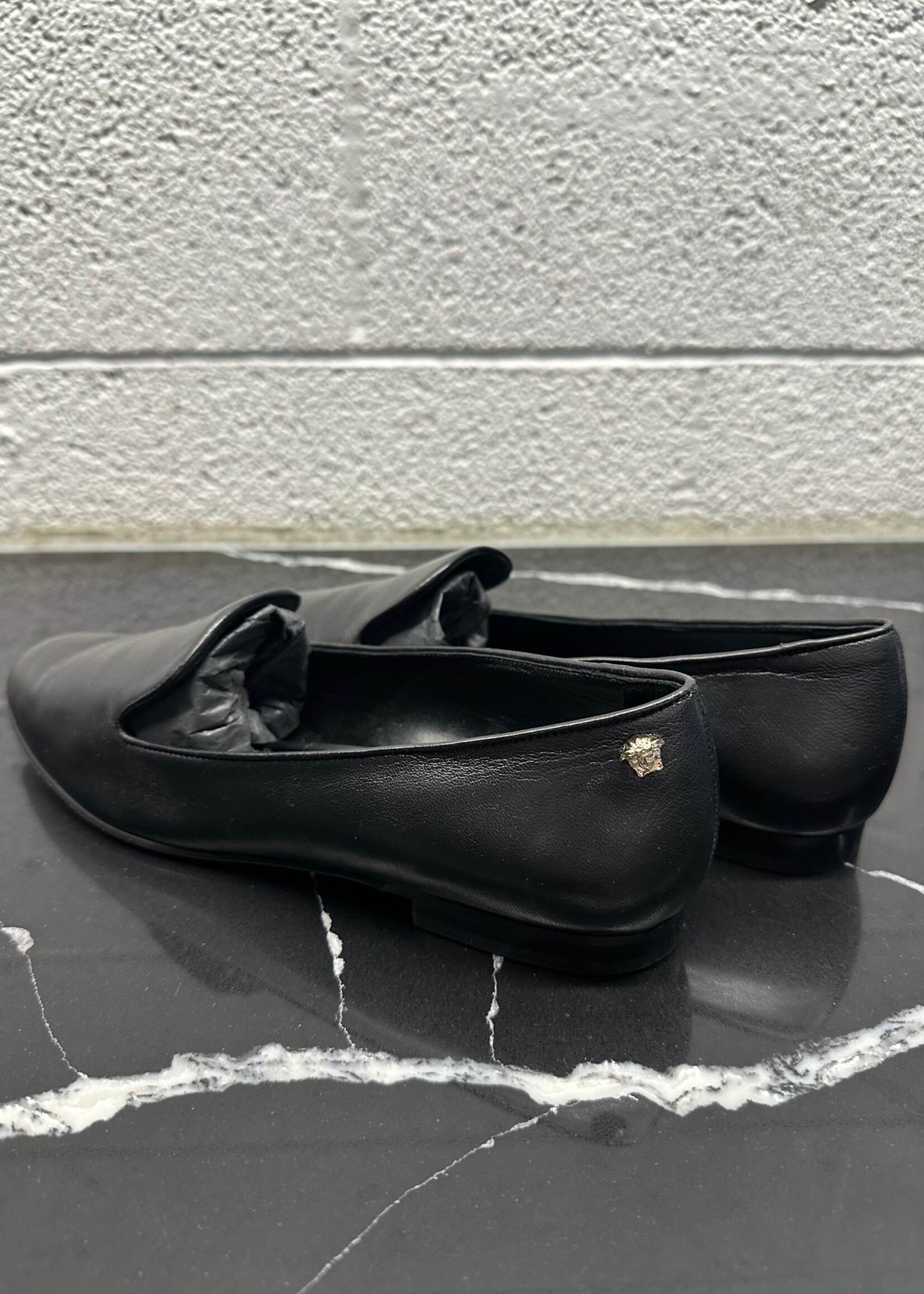 Versace Black Work Flats 38