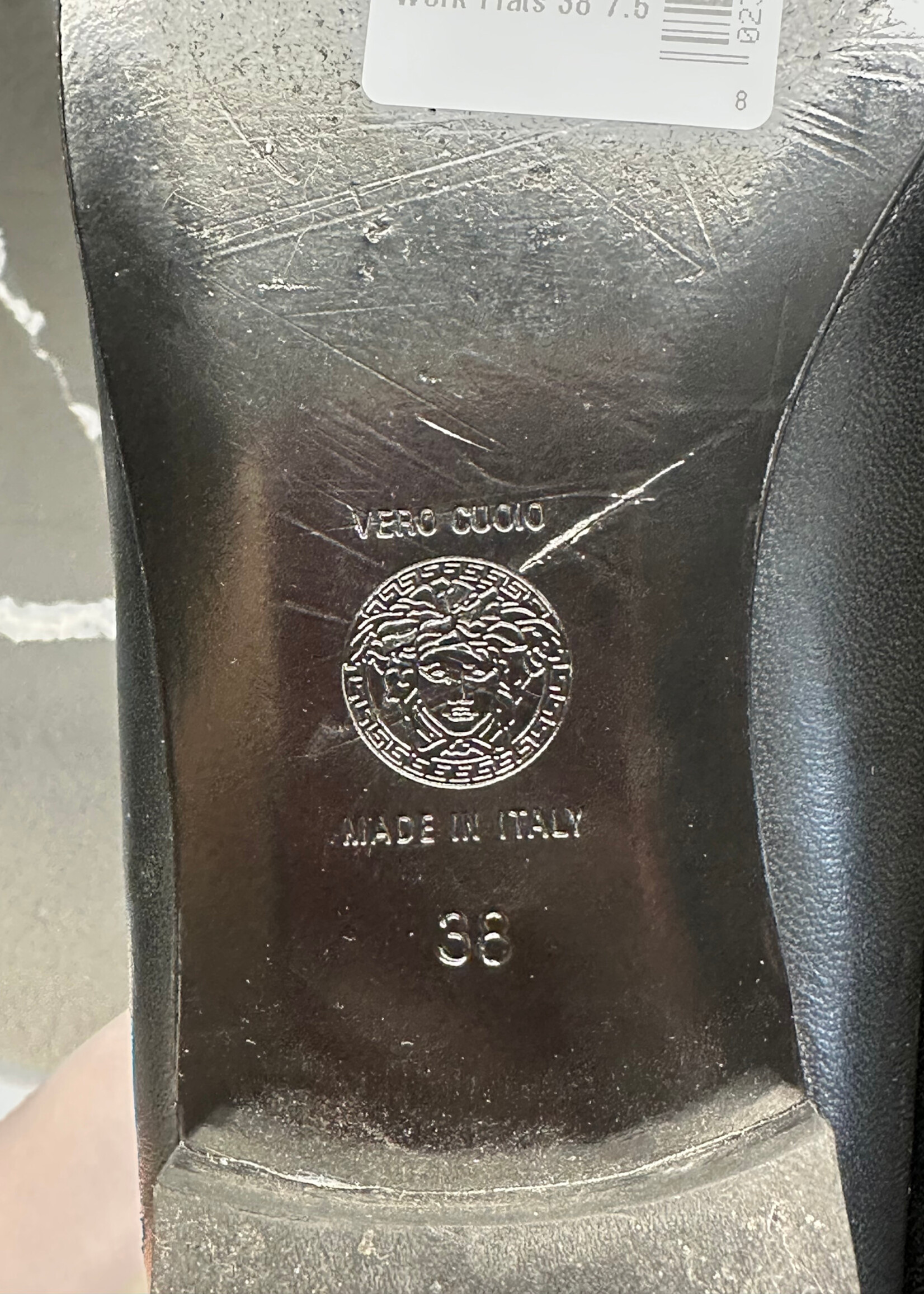 Versace Black Work Flats 38