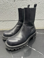 Versace Black Leather Chelsea Boot 38