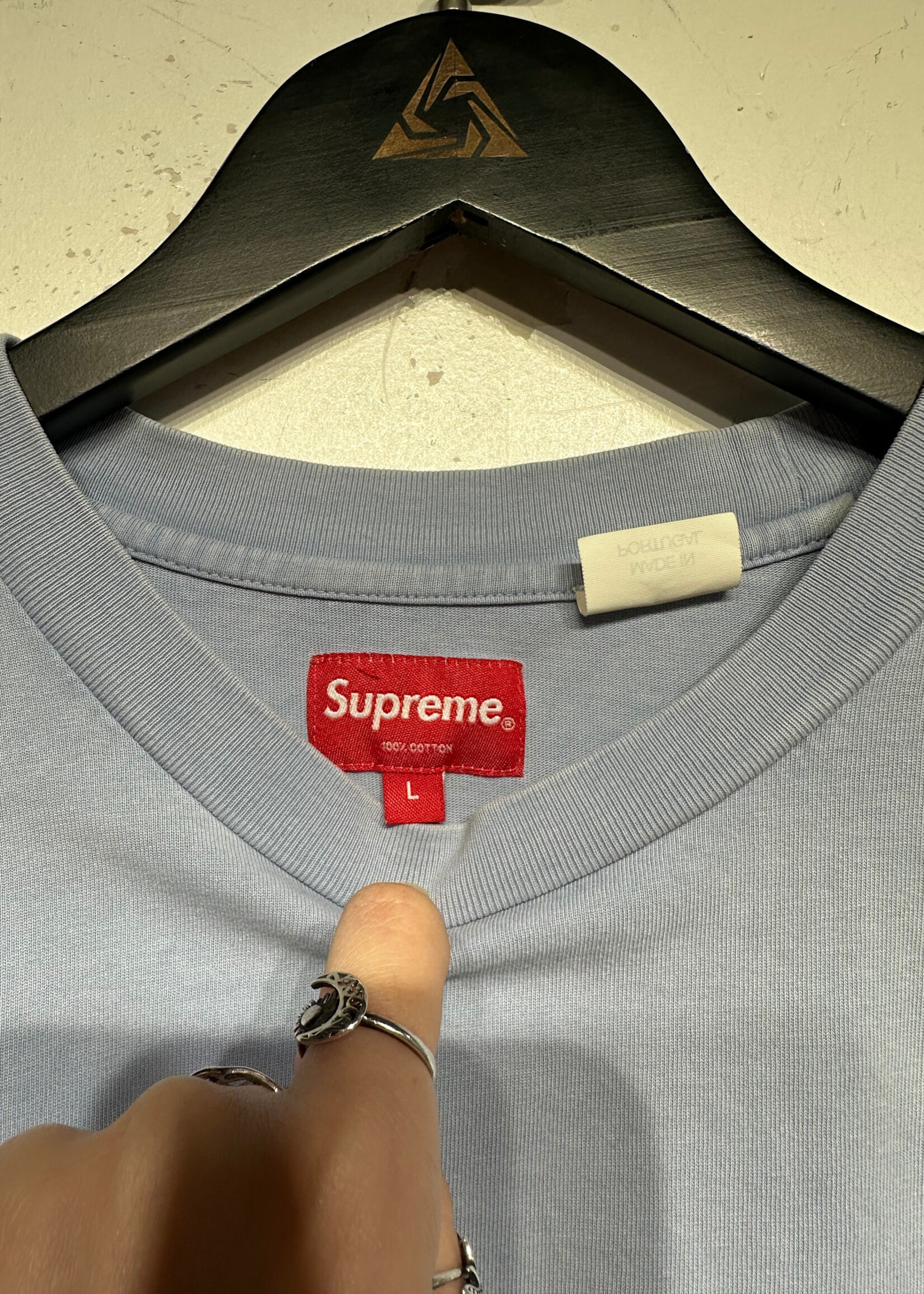 Supreme Light Blue Cotton Jersey Tee Masc L