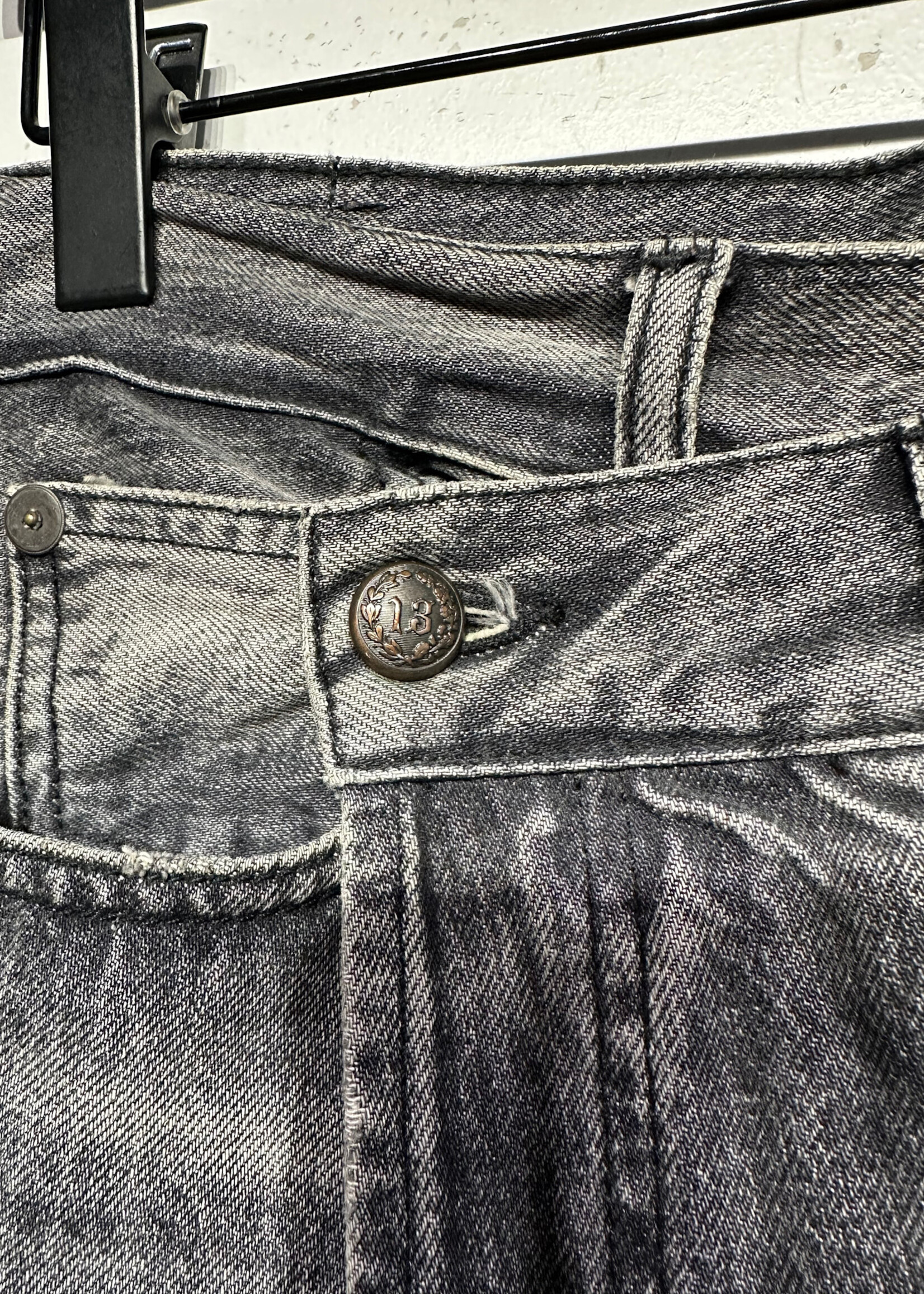 R13 Faded Black Button Fly Pocket Jeans Fem 25