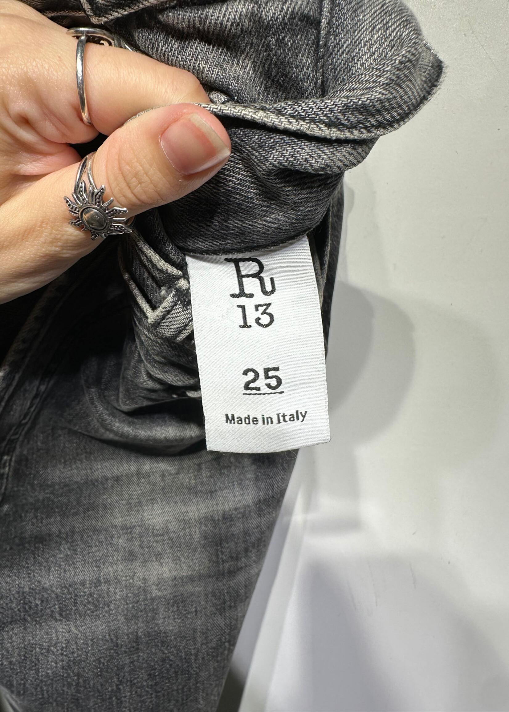 R13 Faded Black Button Fly Pocket Jeans Fem 25