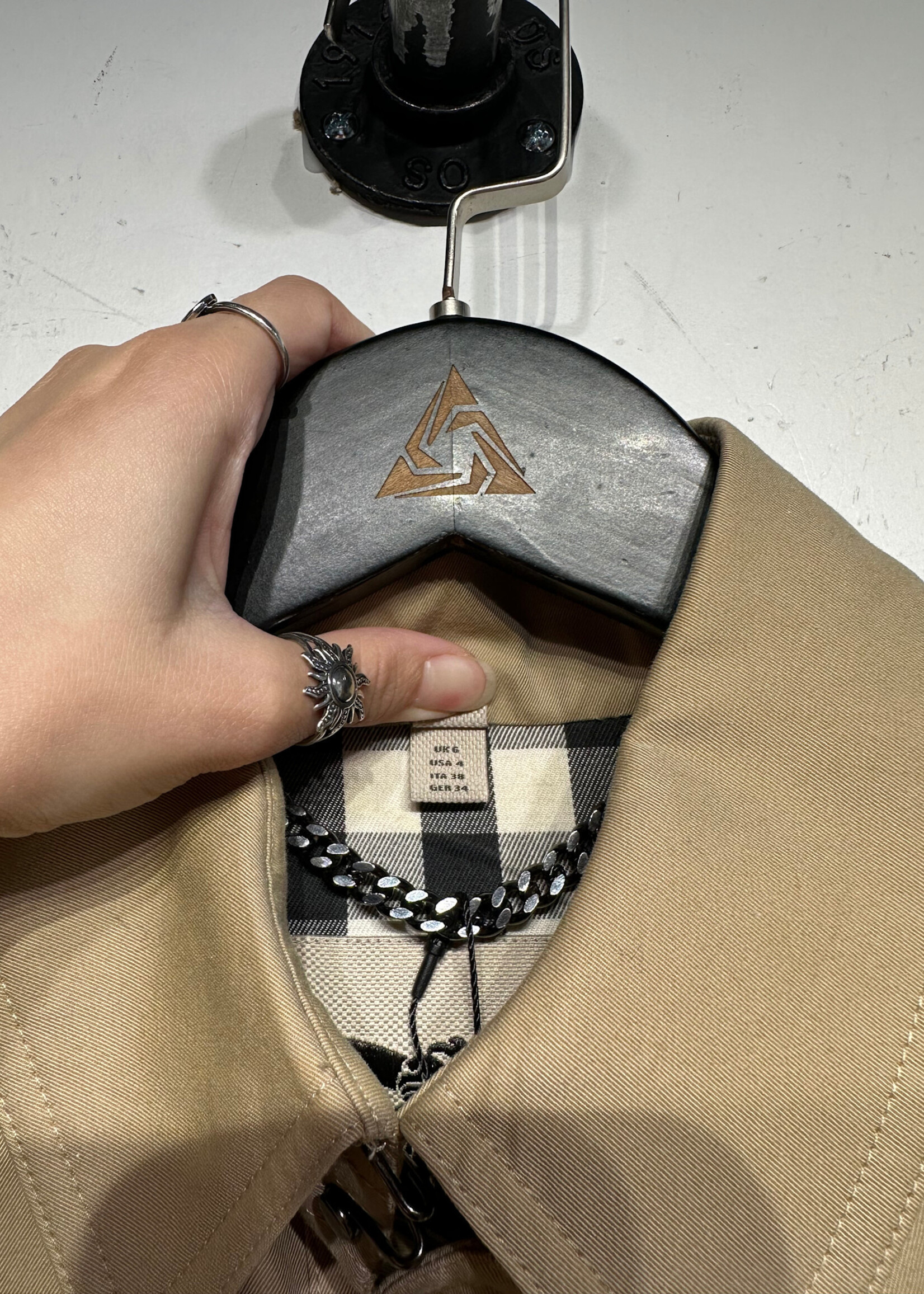 Burberry Khaki Trench Coat Fem S