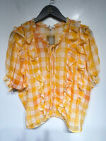 FOR LOVE & LEMON ORANGE PLAID BLOUSE M