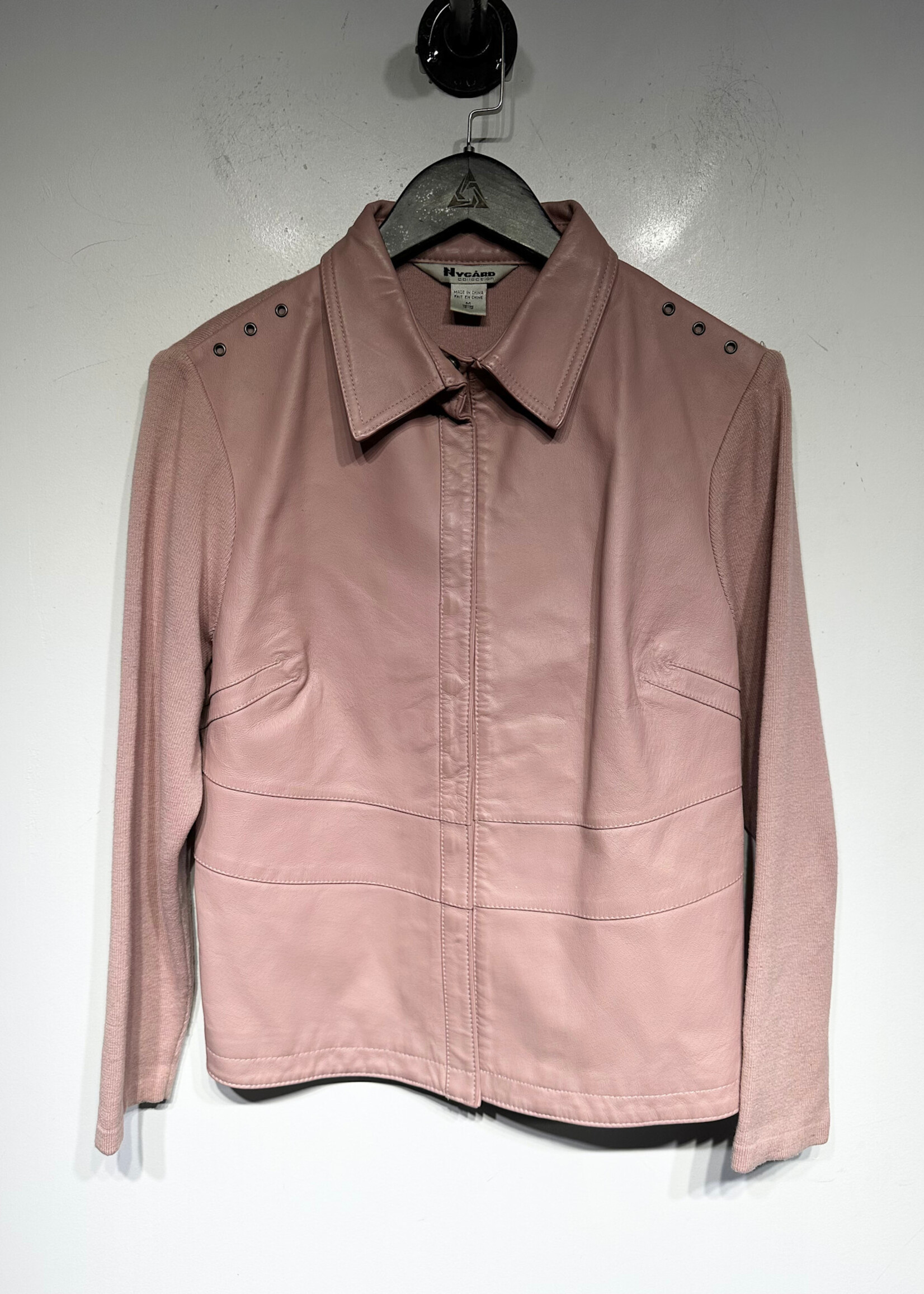 Nygard Collection Pink Leather Jacket Fem M