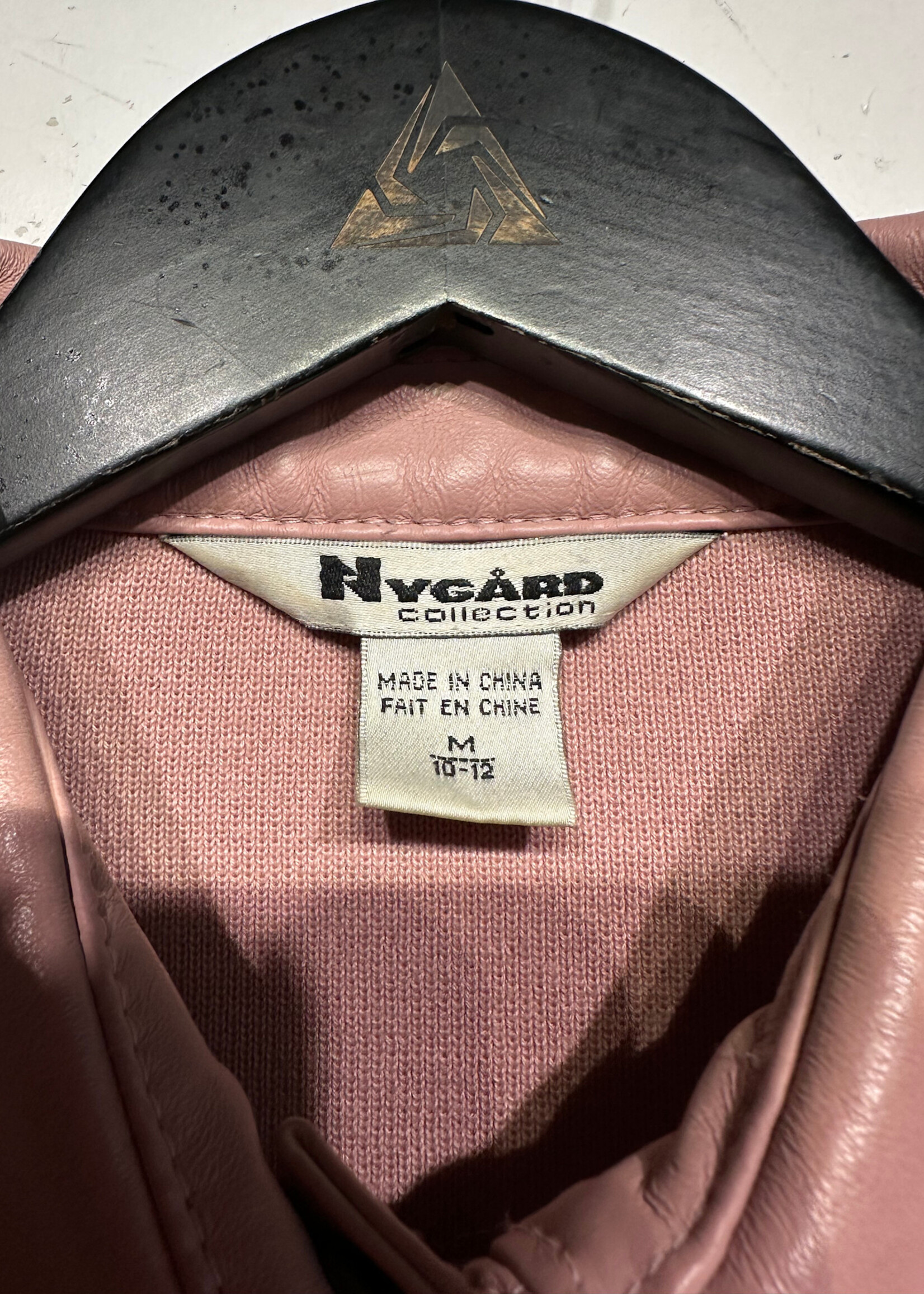 Nygard Collection Pink Leather Jacket Fem M