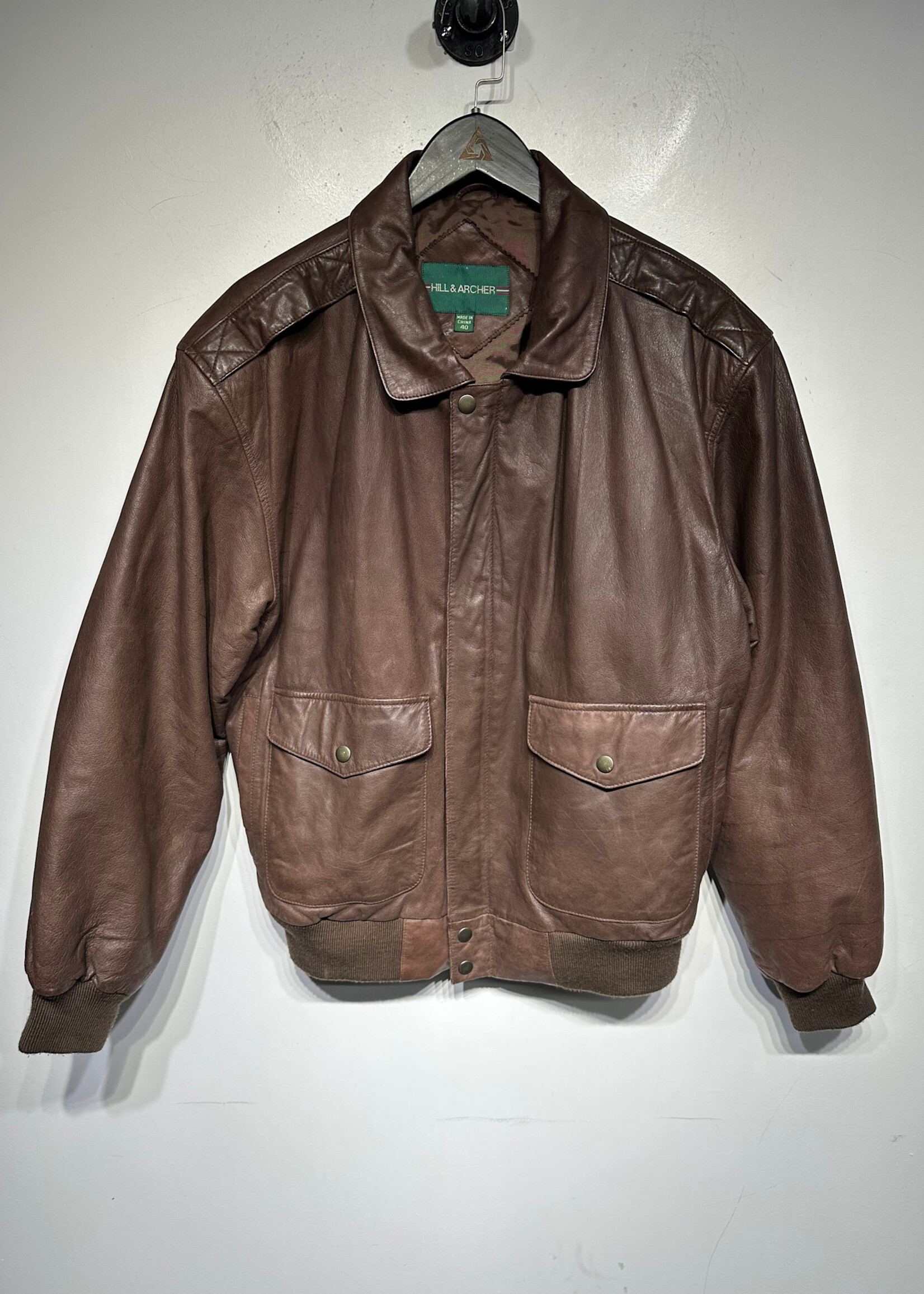 Hill and Archer Brown Leather G2 Jacket Masc M