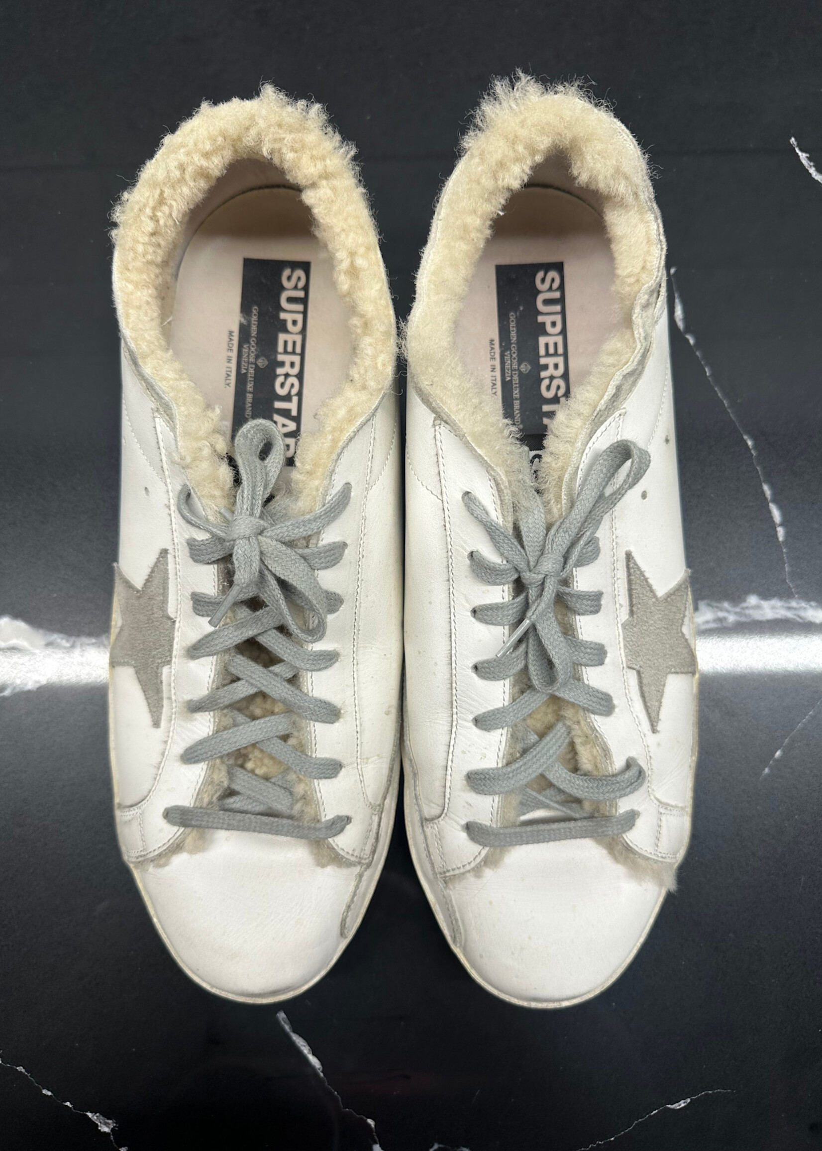 Golden Goose Shearling White Sstar Sneakers 11.5 Masc