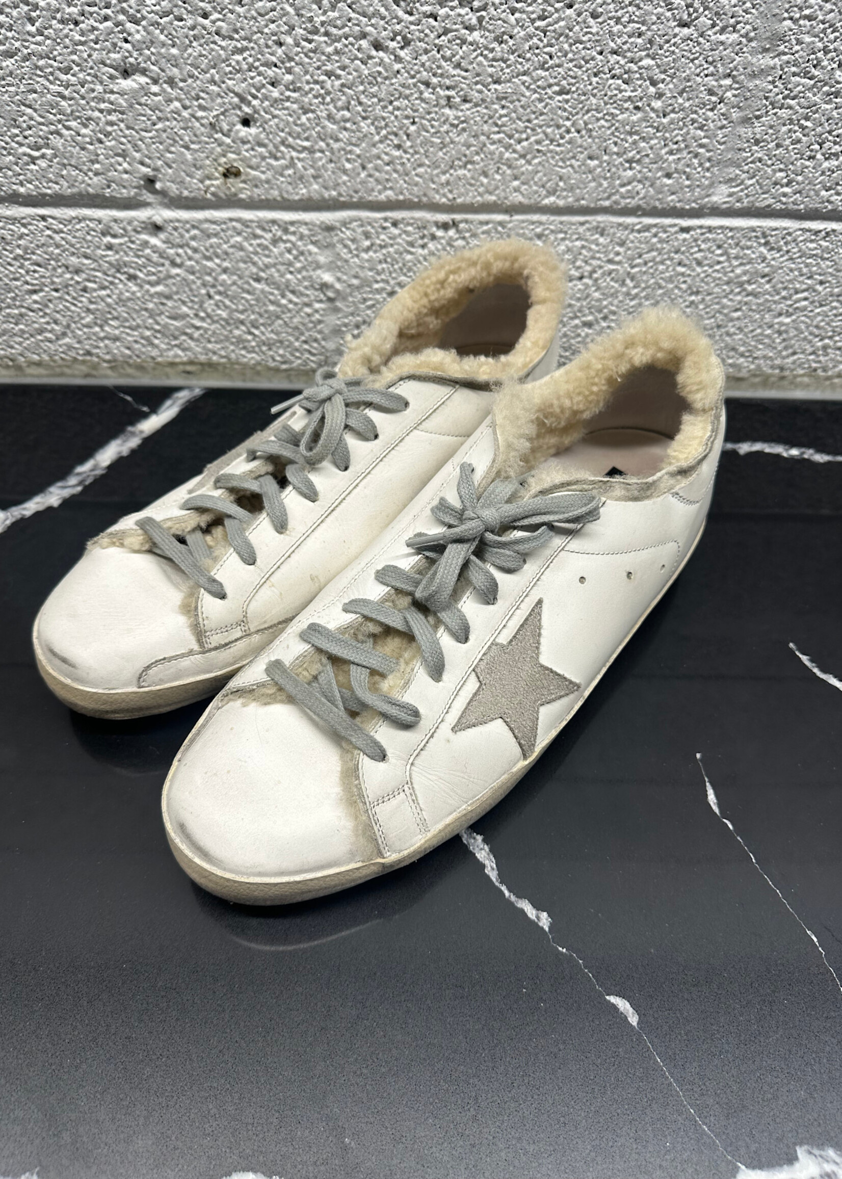 Golden Goose Shearling White Sstar Sneakers 11.5 Masc