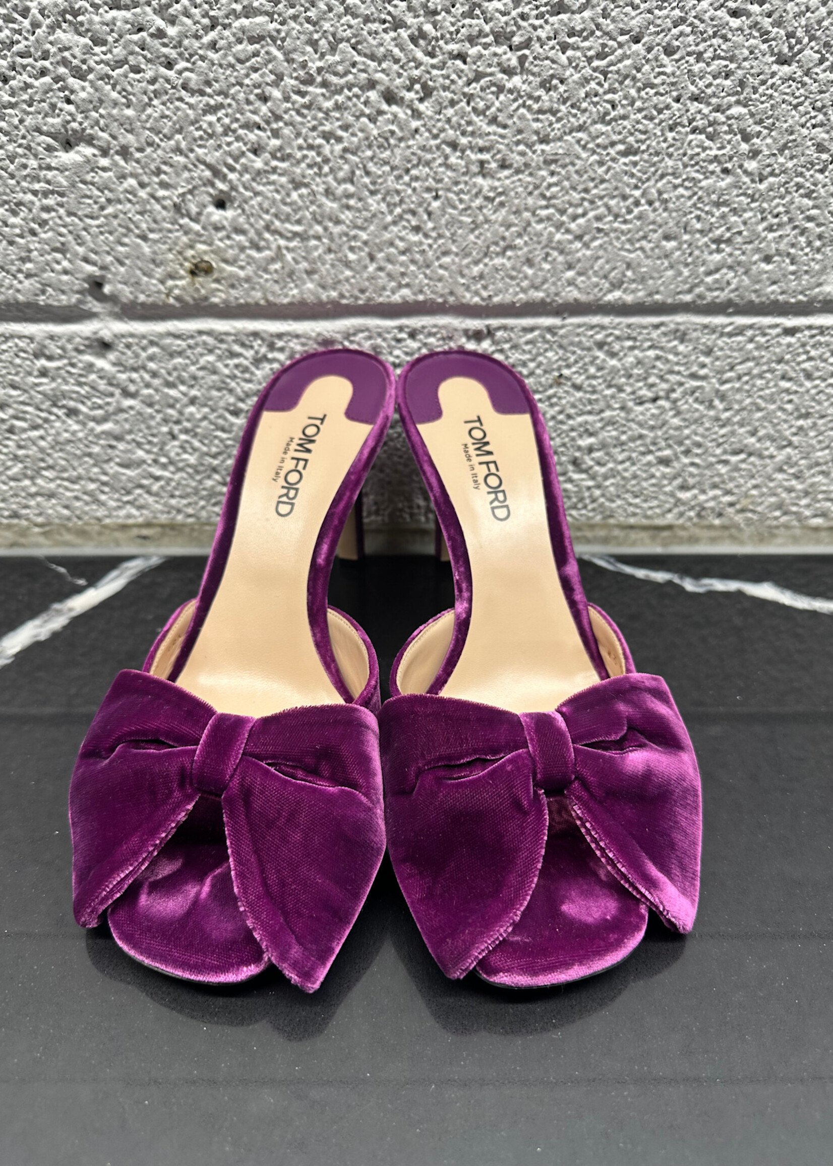 Tom  Ford Purple Velvet Bow Heels Fem 38.5 / 8