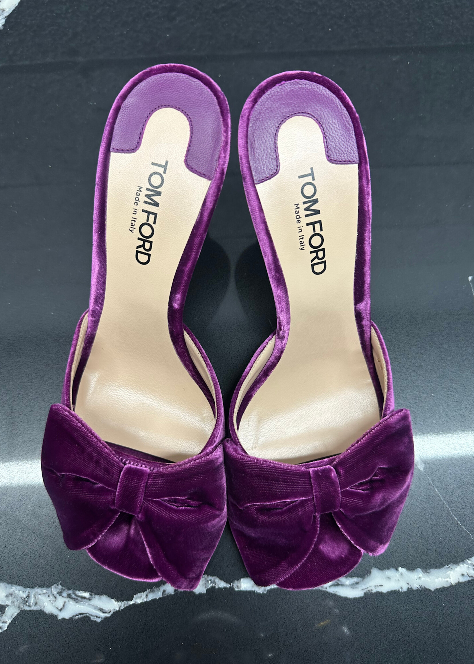 Tom  Ford Purple Velvet Bow Heels Fem 38.5 / 8