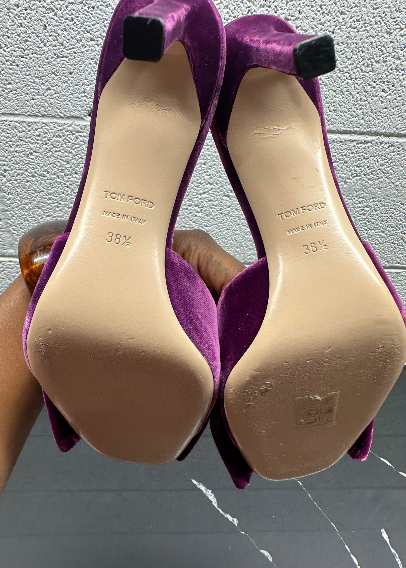 Tom  Ford Purple Velvet Bow Heels Fem 38.5 / 8
