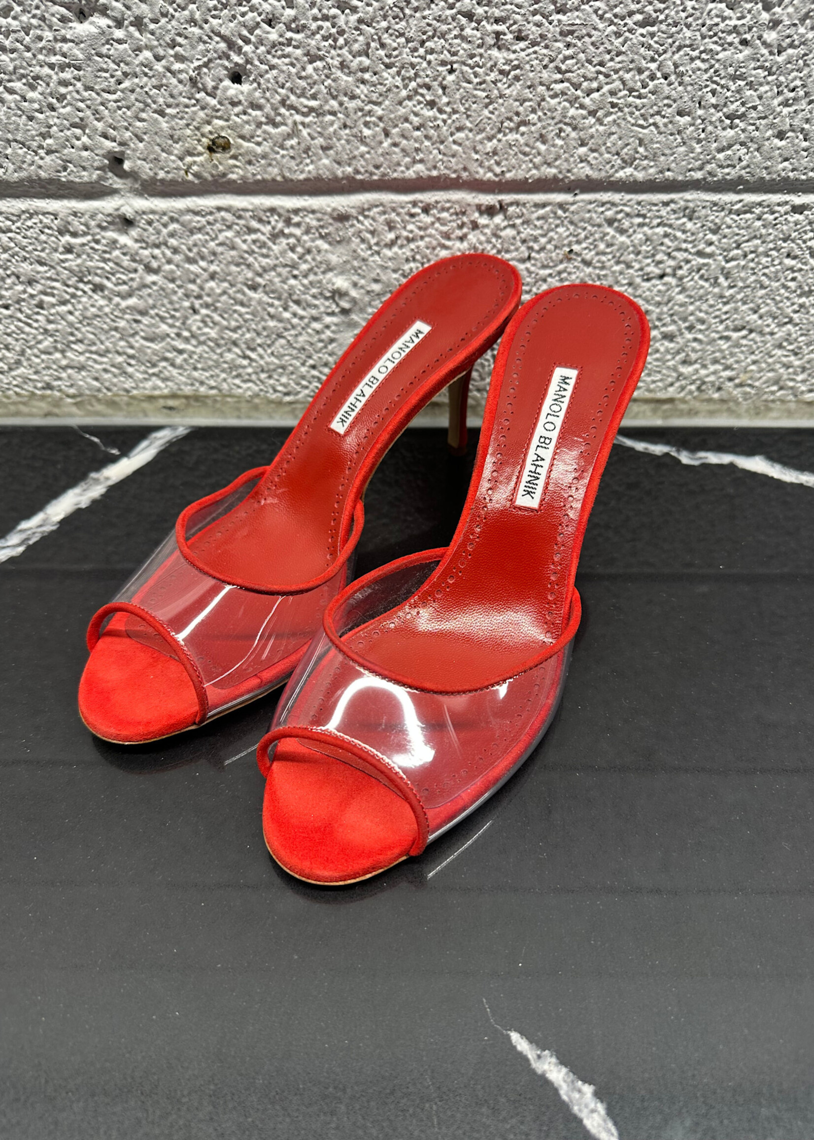 Manolo Blahnik Red PVC Heel 38.5/8.5