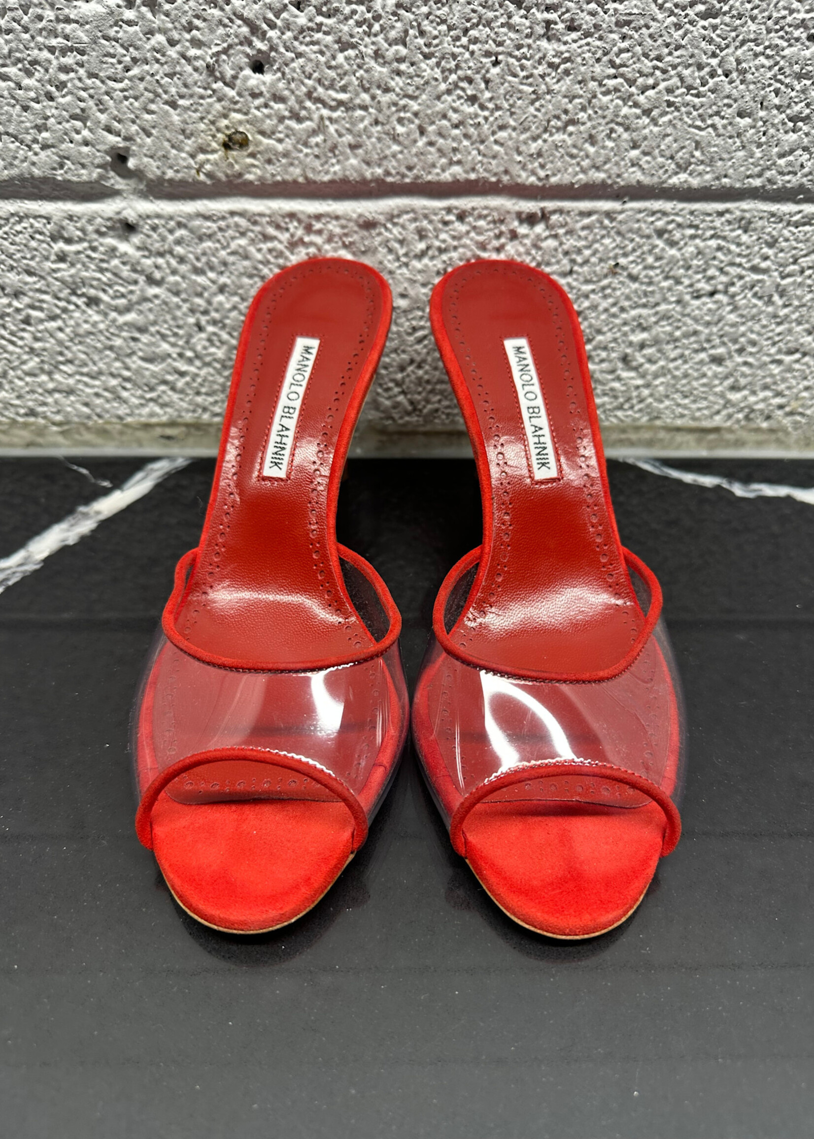Manolo Blahnik Red PVC Heel 38.5/8.5