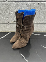 Louboutin Brown Suede Lace Up Heel 38.5/8.5