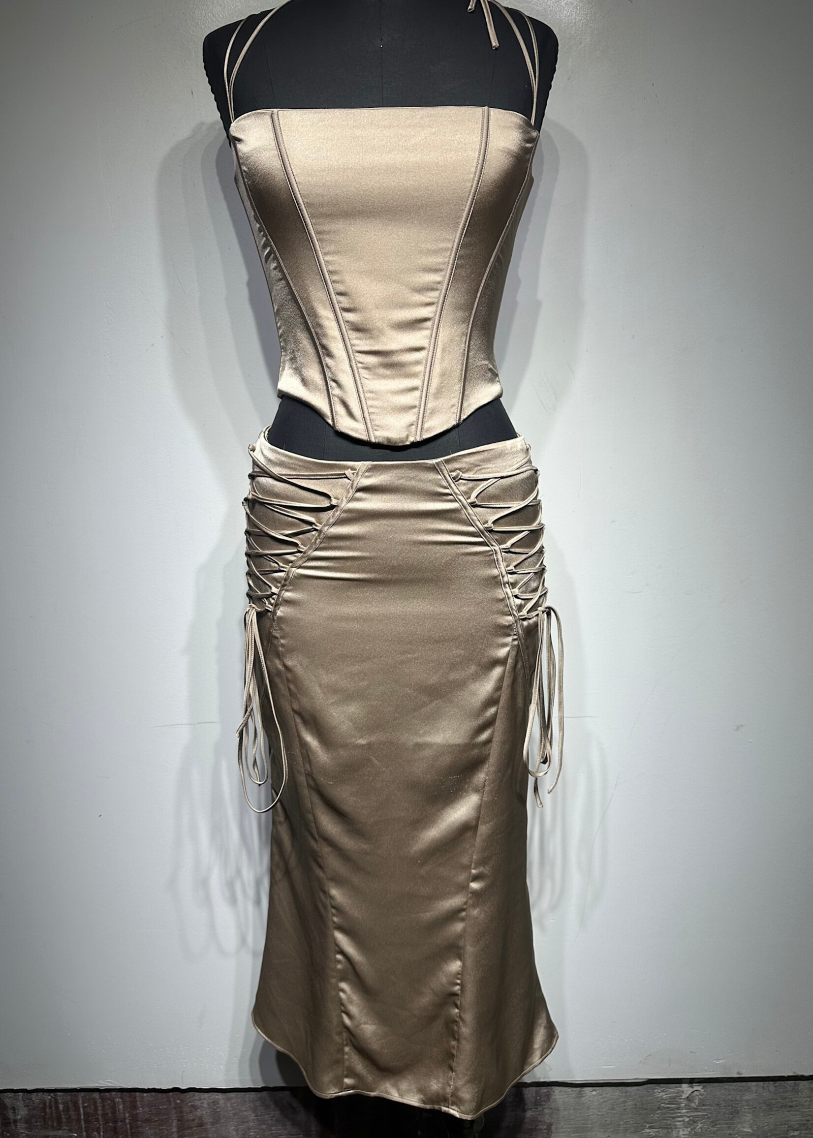 House of CB Tan Corset / Dress Set Fem S