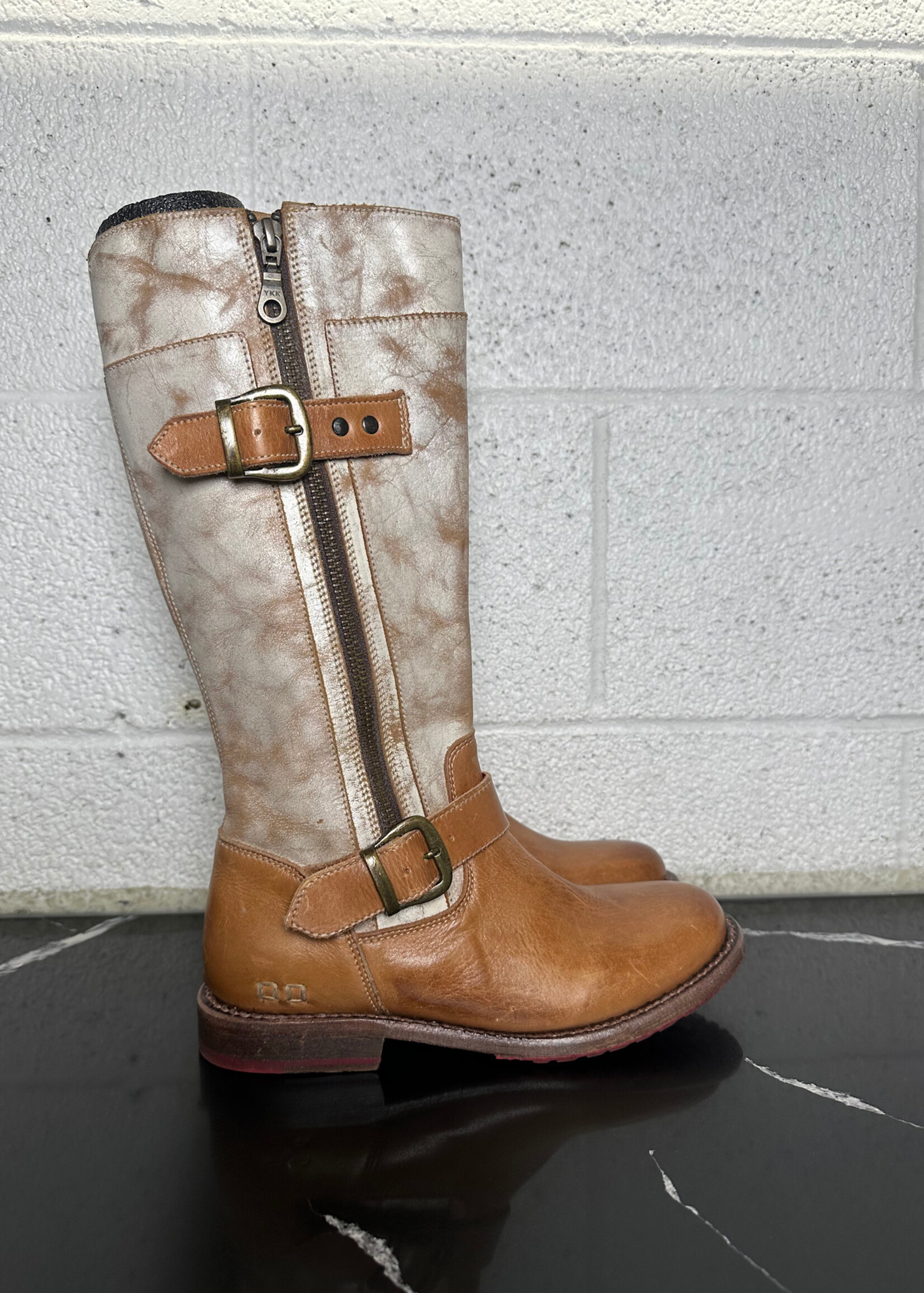 Bed Stu White Painted Calf Hi Boots 6