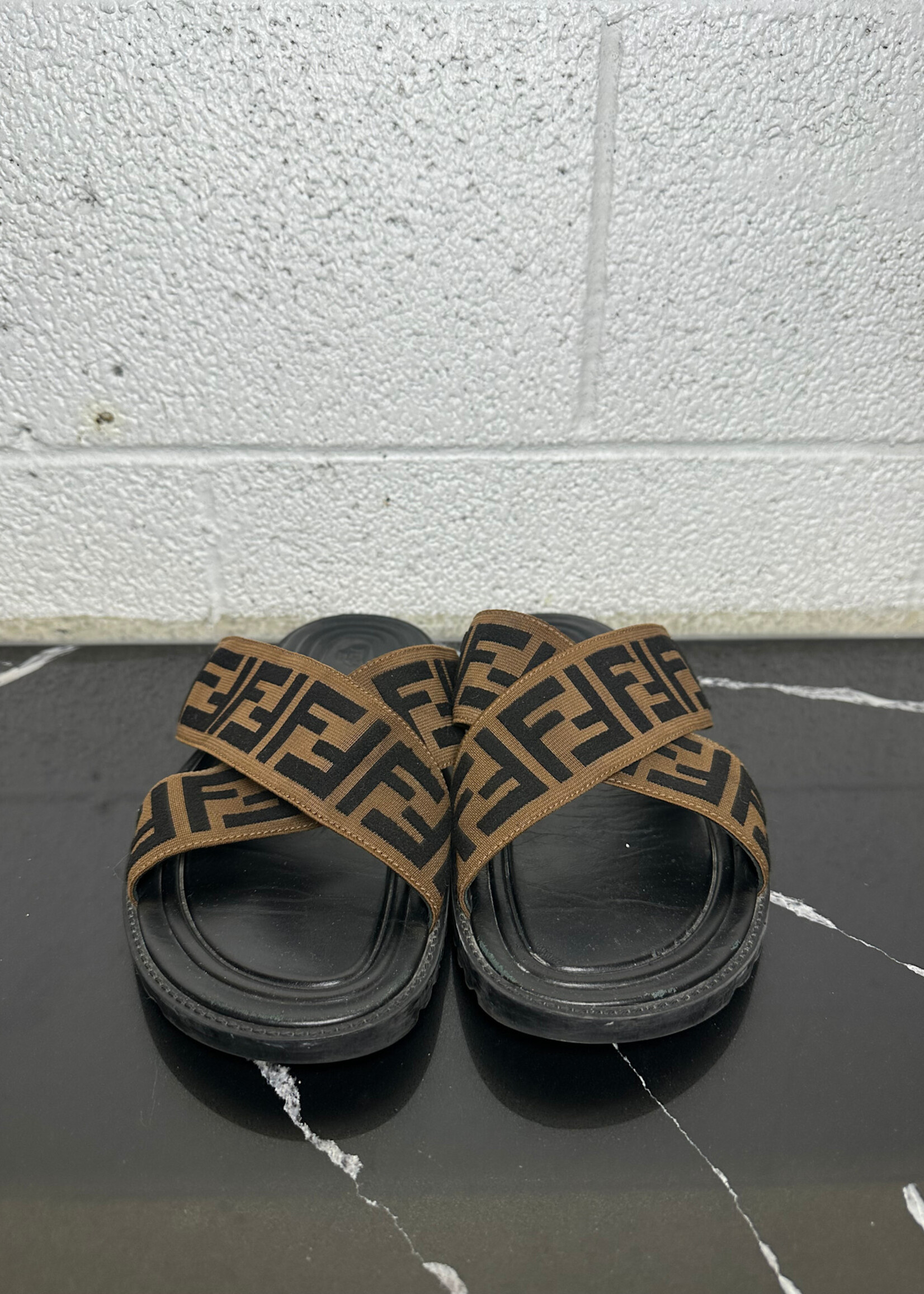 Fendi Monogram Strap Sandal Fits Masc 10.5-11 AS IS