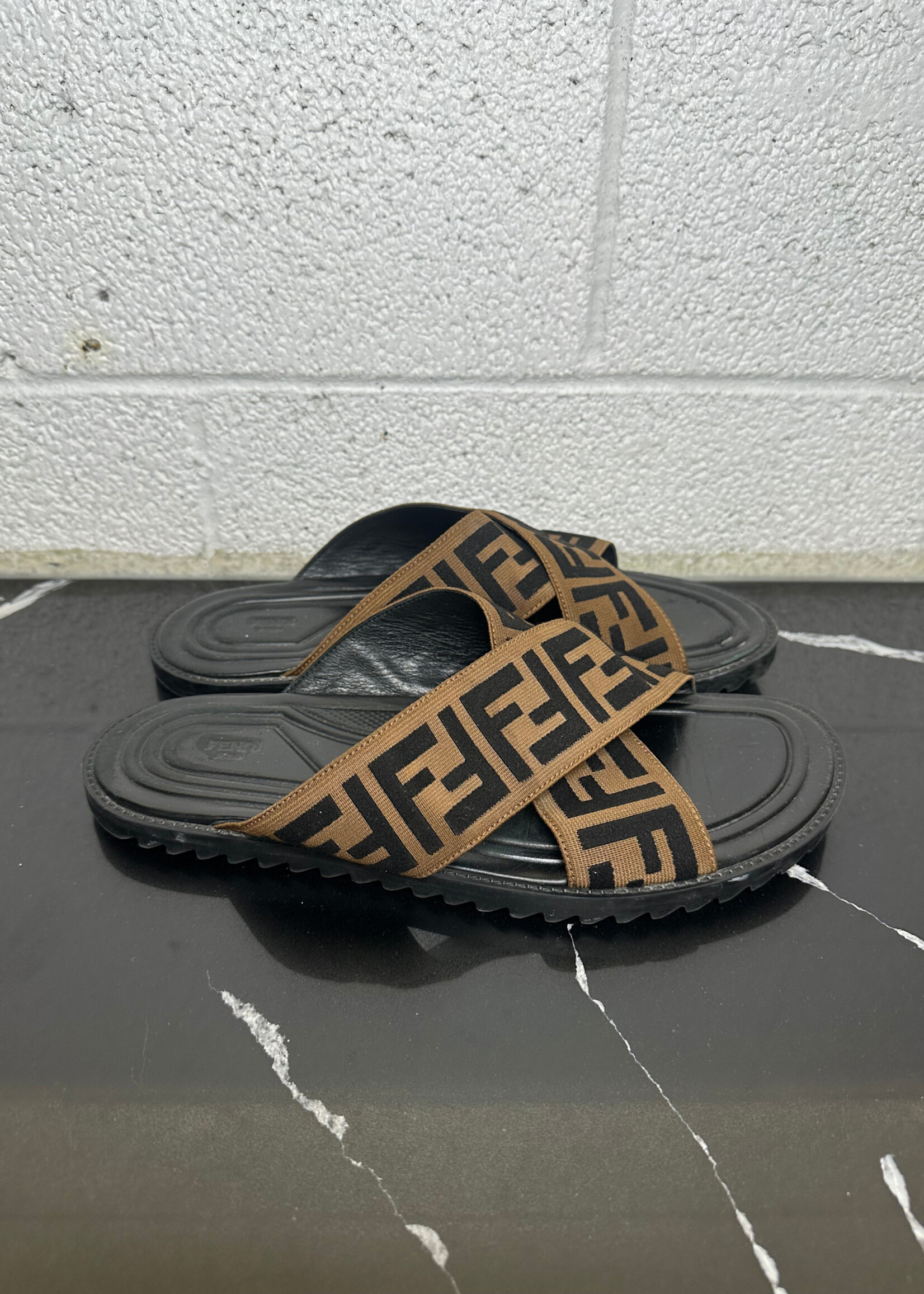 Fendi Monogram Strap Sandal Fits Masc 10.5-11 AS IS