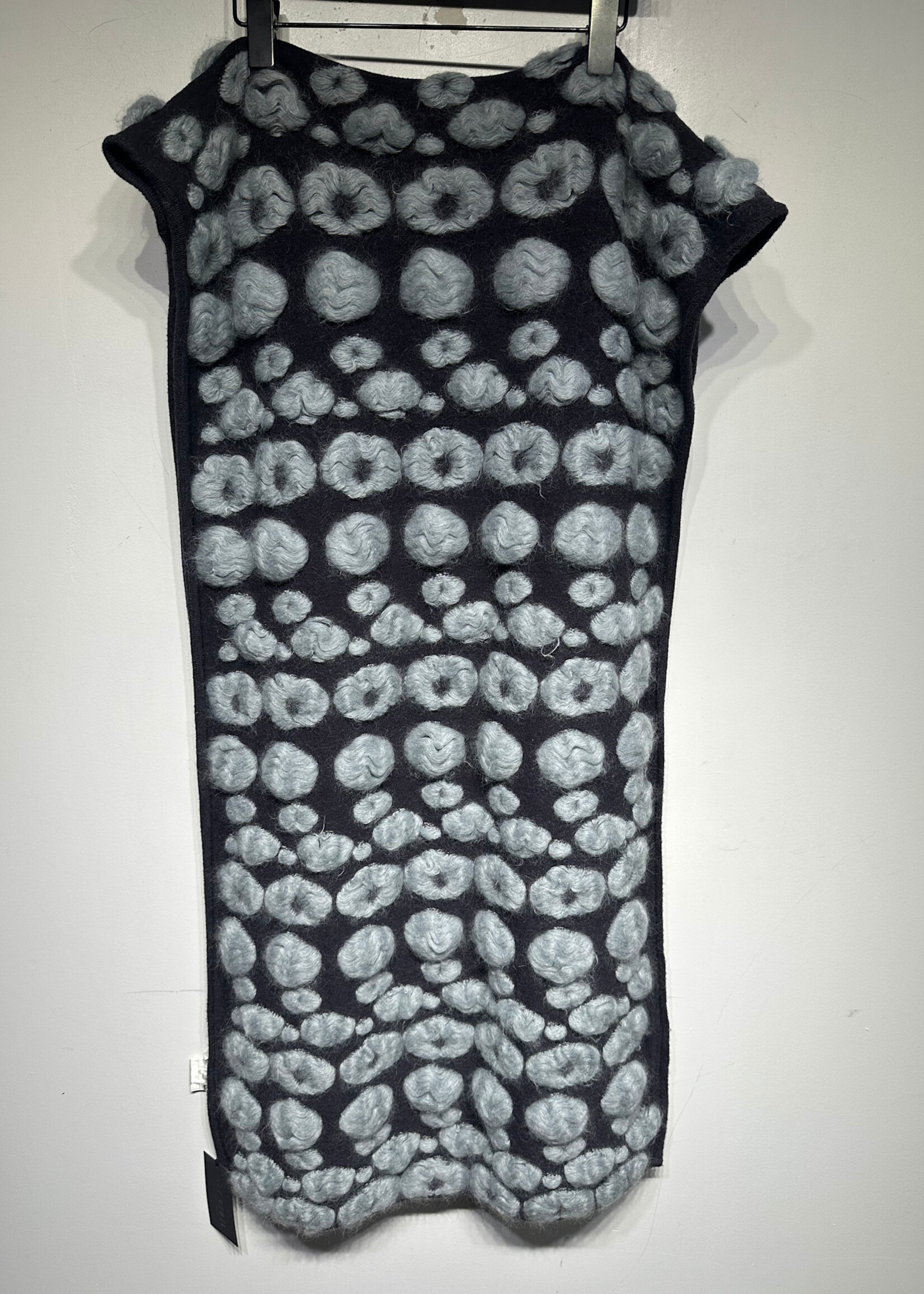 Dior Navy Blue Wool Dot Design Scarf