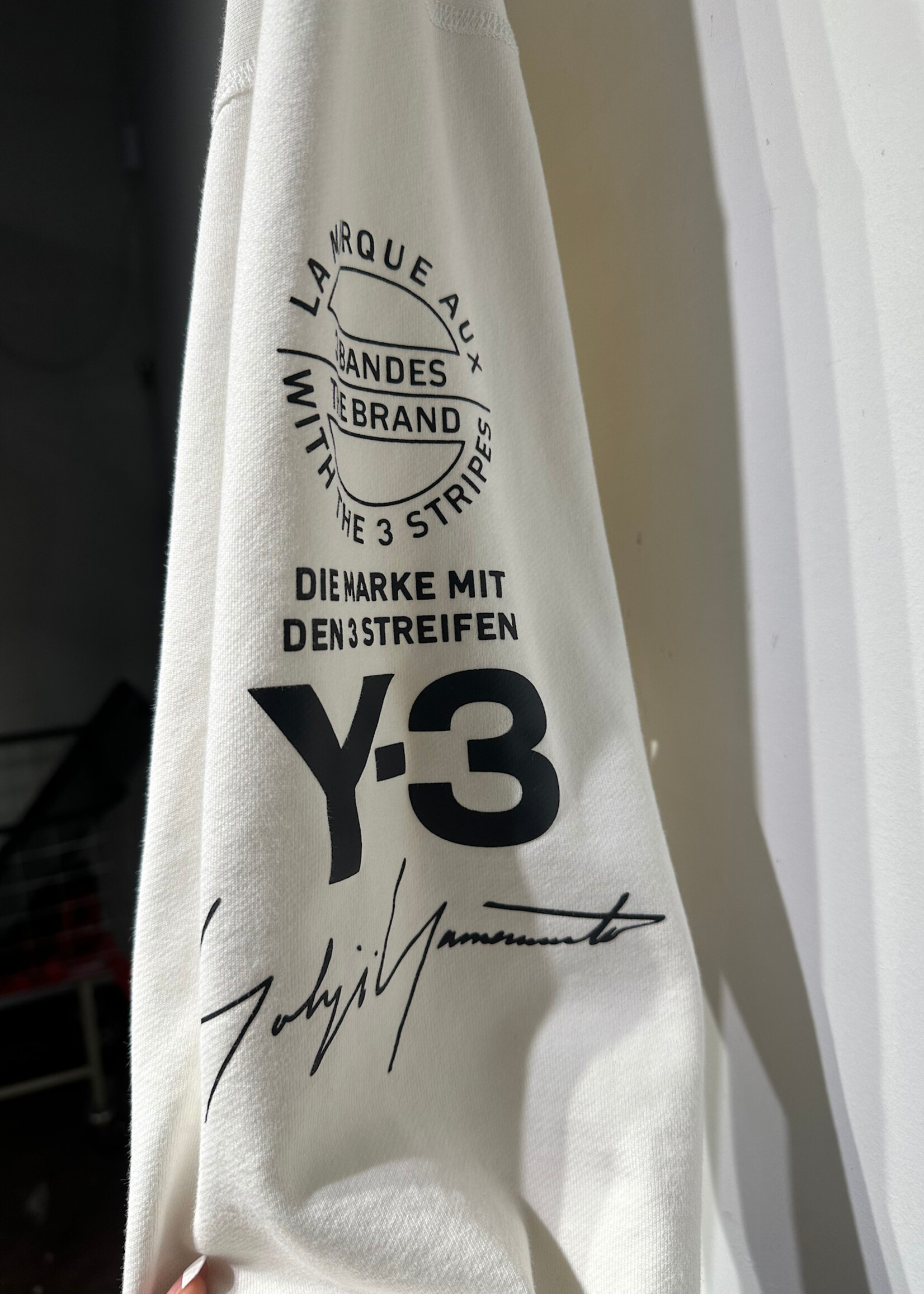 Adidas Y3 White Logo Sweater L