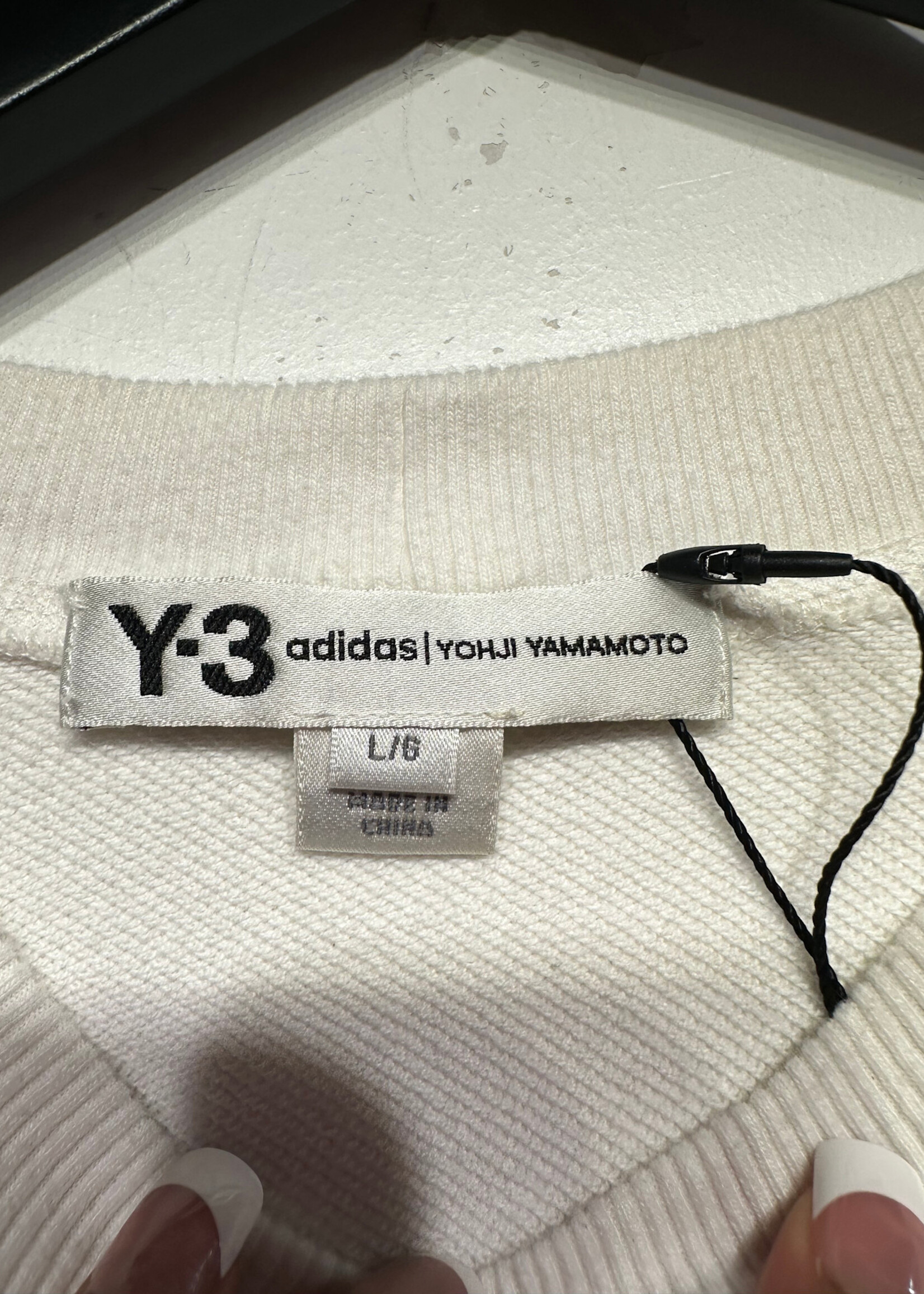 Adidas Y3 White Logo Sweater L