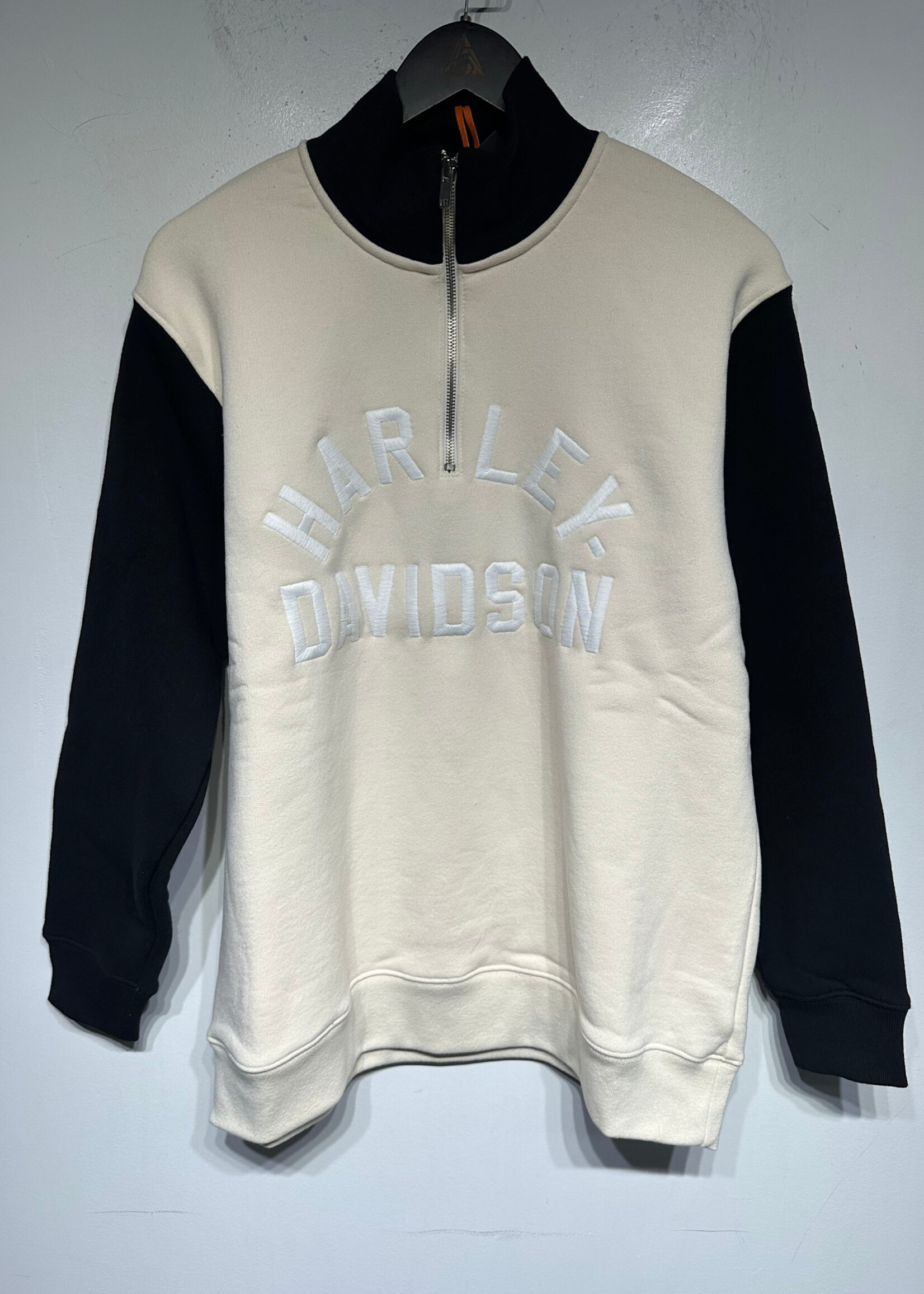 Harley NWT Cream Black Q Zip Masc XS