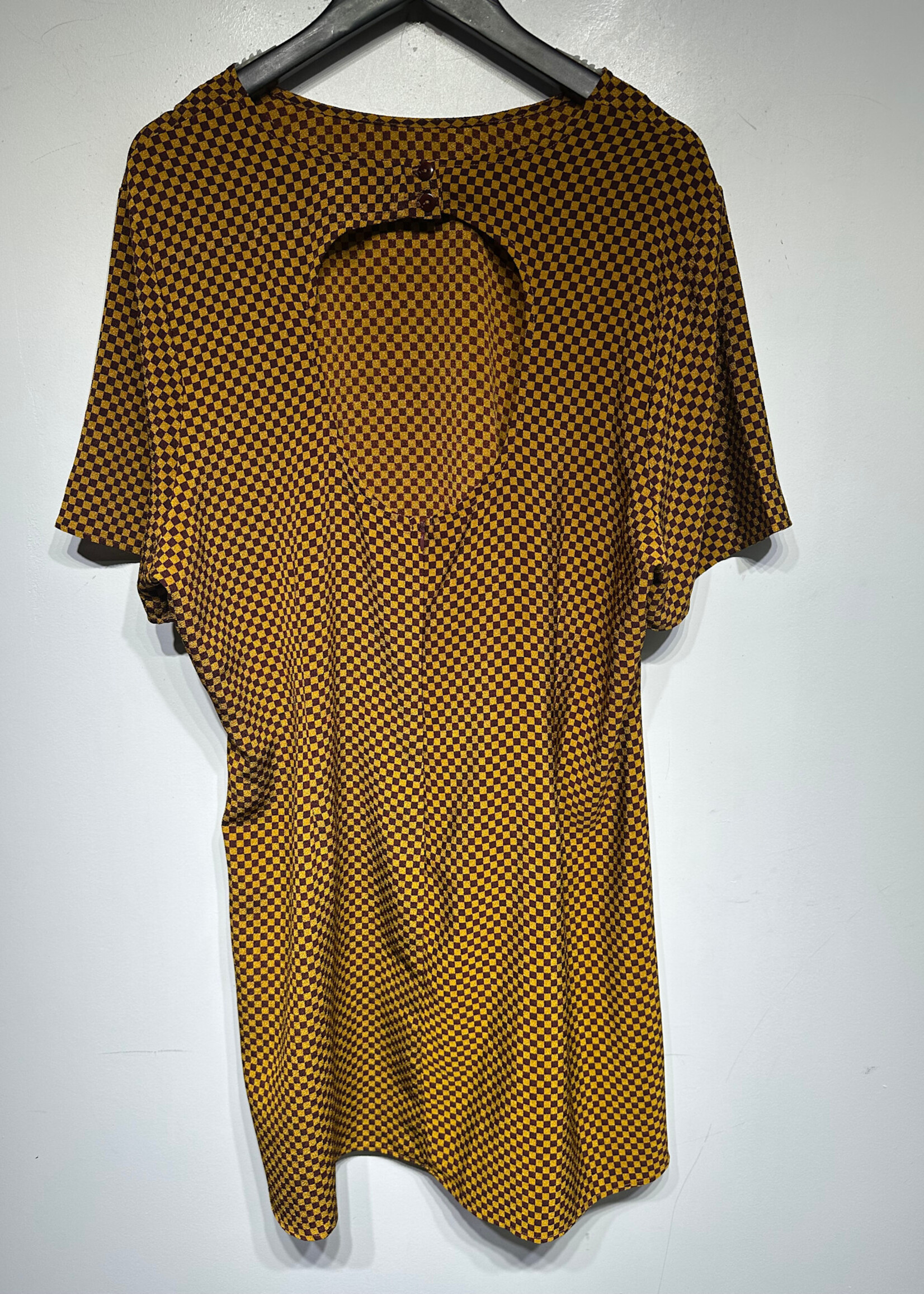 Lisa Says Gah NWT Yellow Brown Plaid Dress 3XL