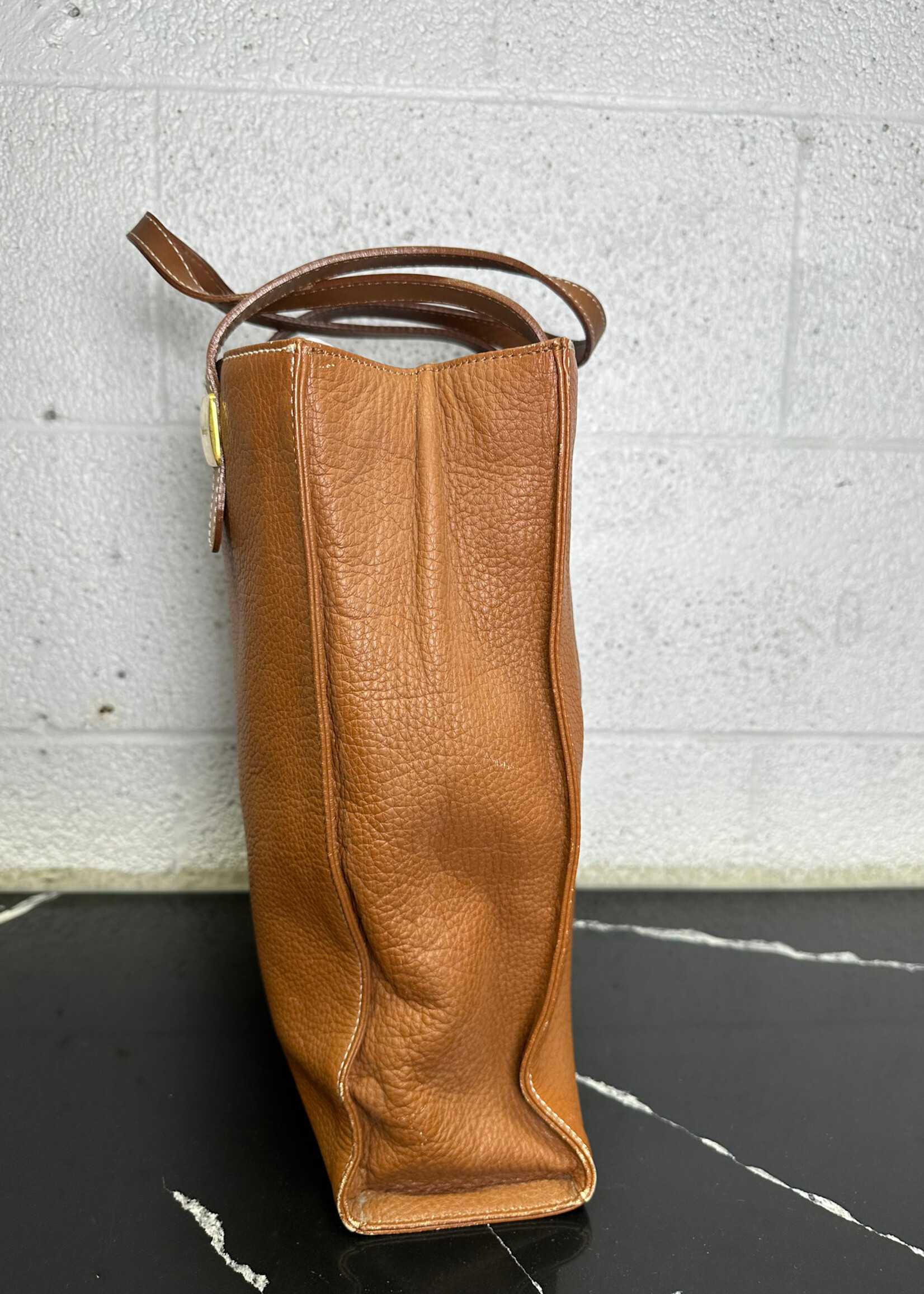 Burberry Brown Leather Nova Check Lined Bag OS As Is