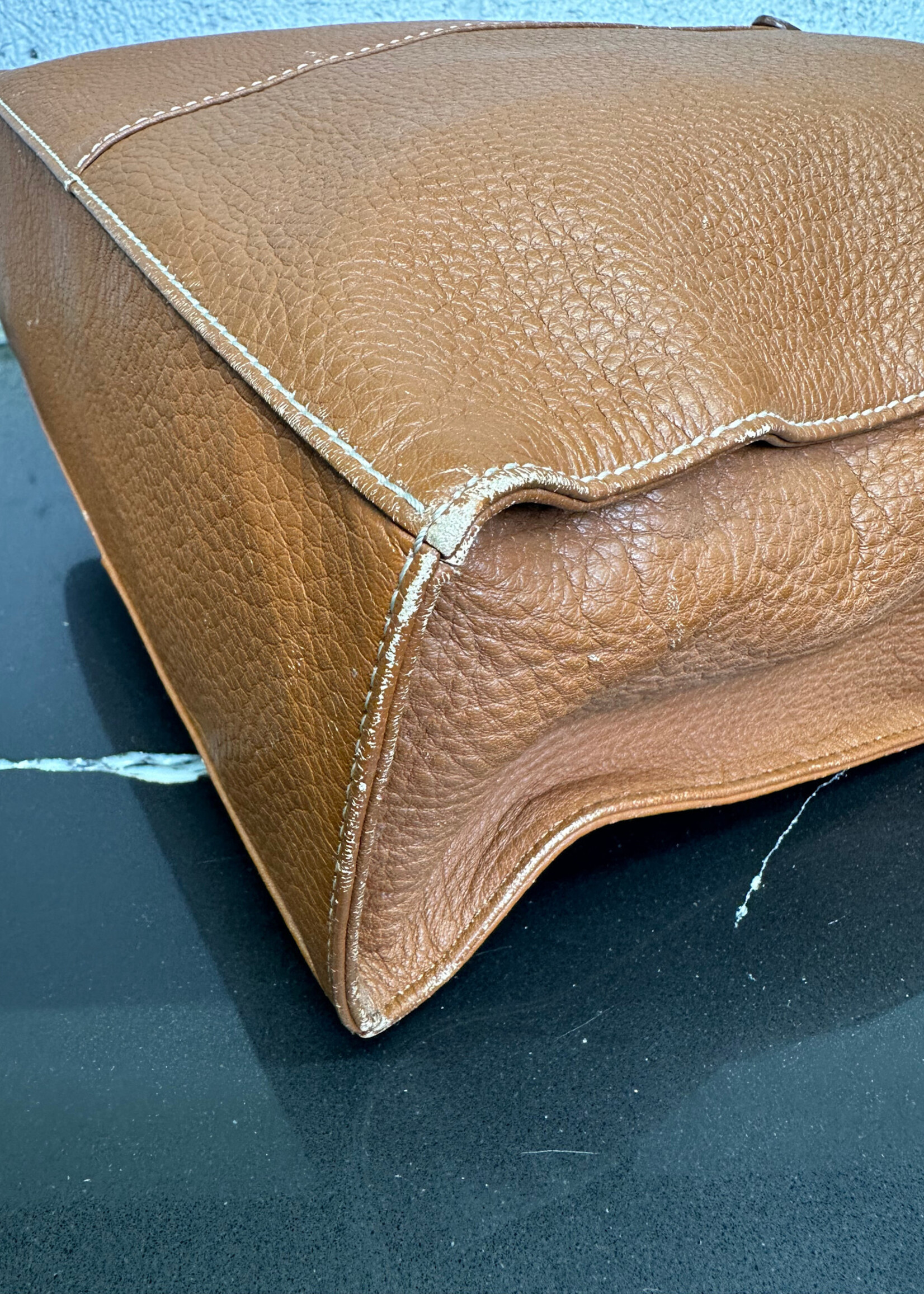 Burberry Brown Leather Nova Check Lined Bag OS As Is