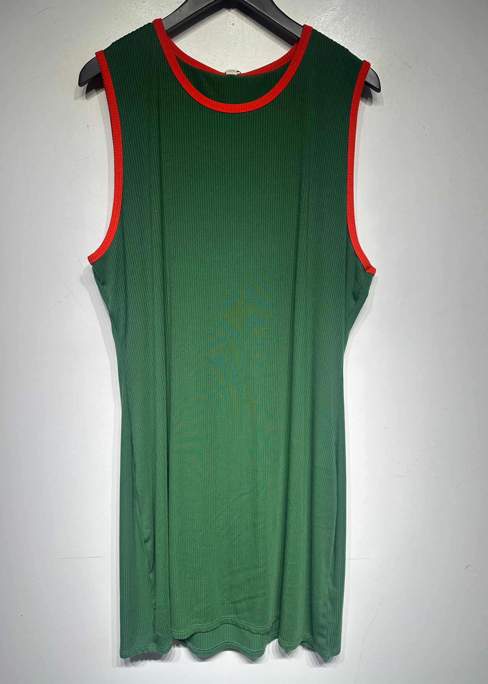 Fashion Brand Green Orange Ribbed Dress XXXL