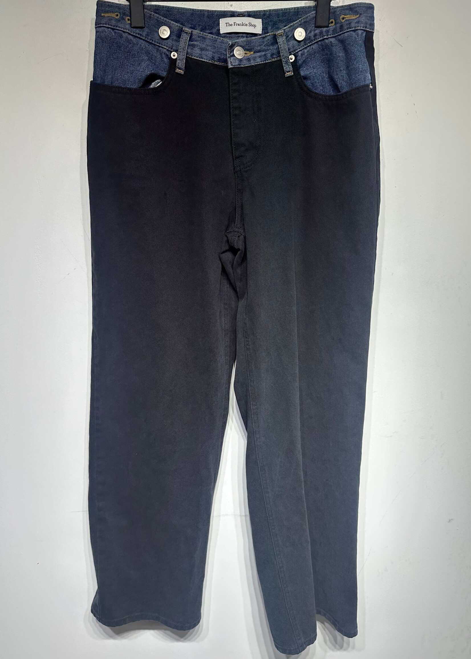 Frankies Shop Blue Black Denim Loose Jeans Fem 32