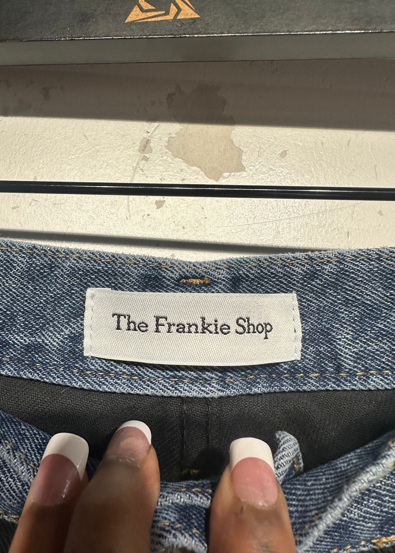 Frankies Shop Blue Black Denim Loose Jeans Fem 32