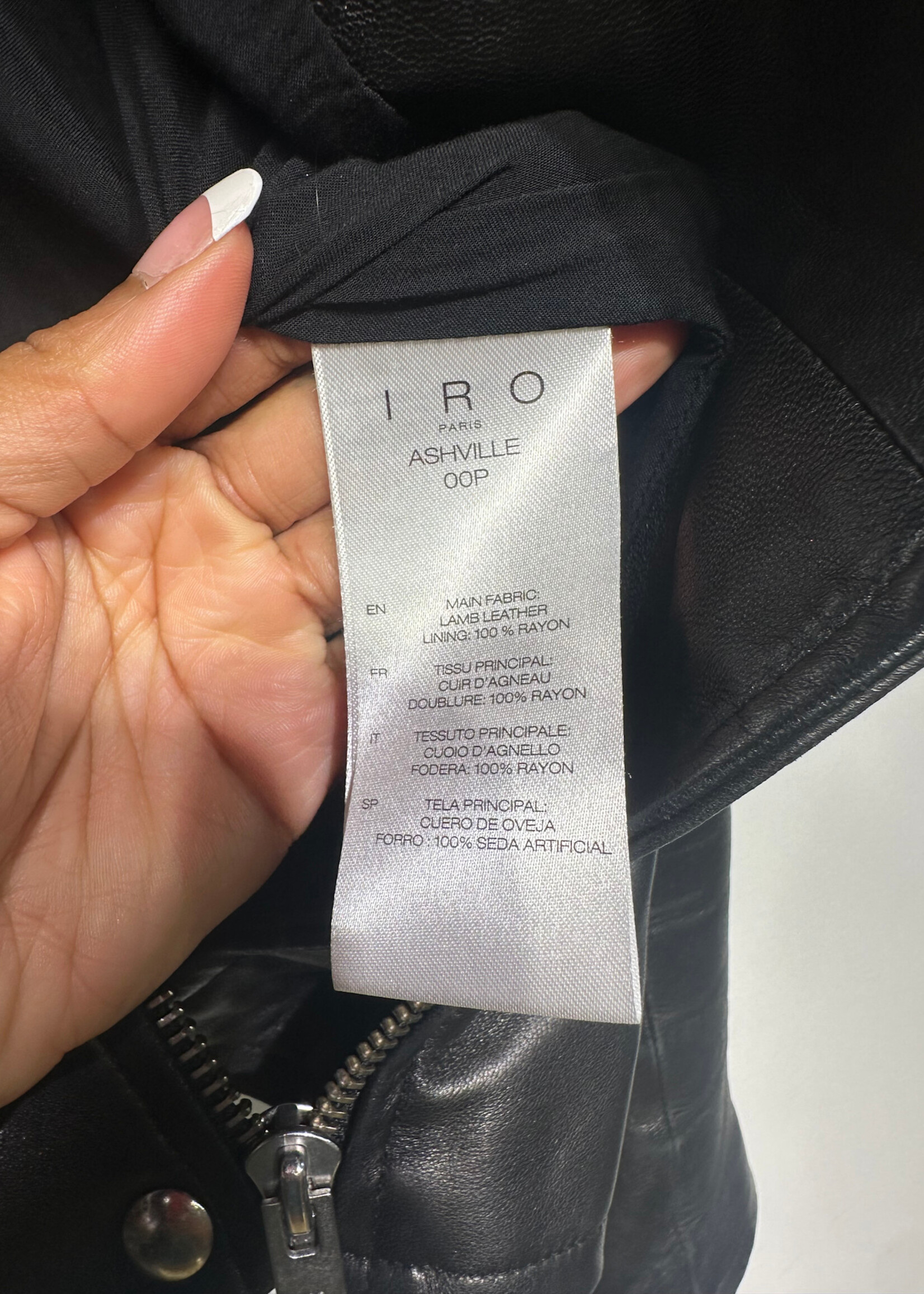 IRO Paris Black Leather Lambskin Jacket Fem S