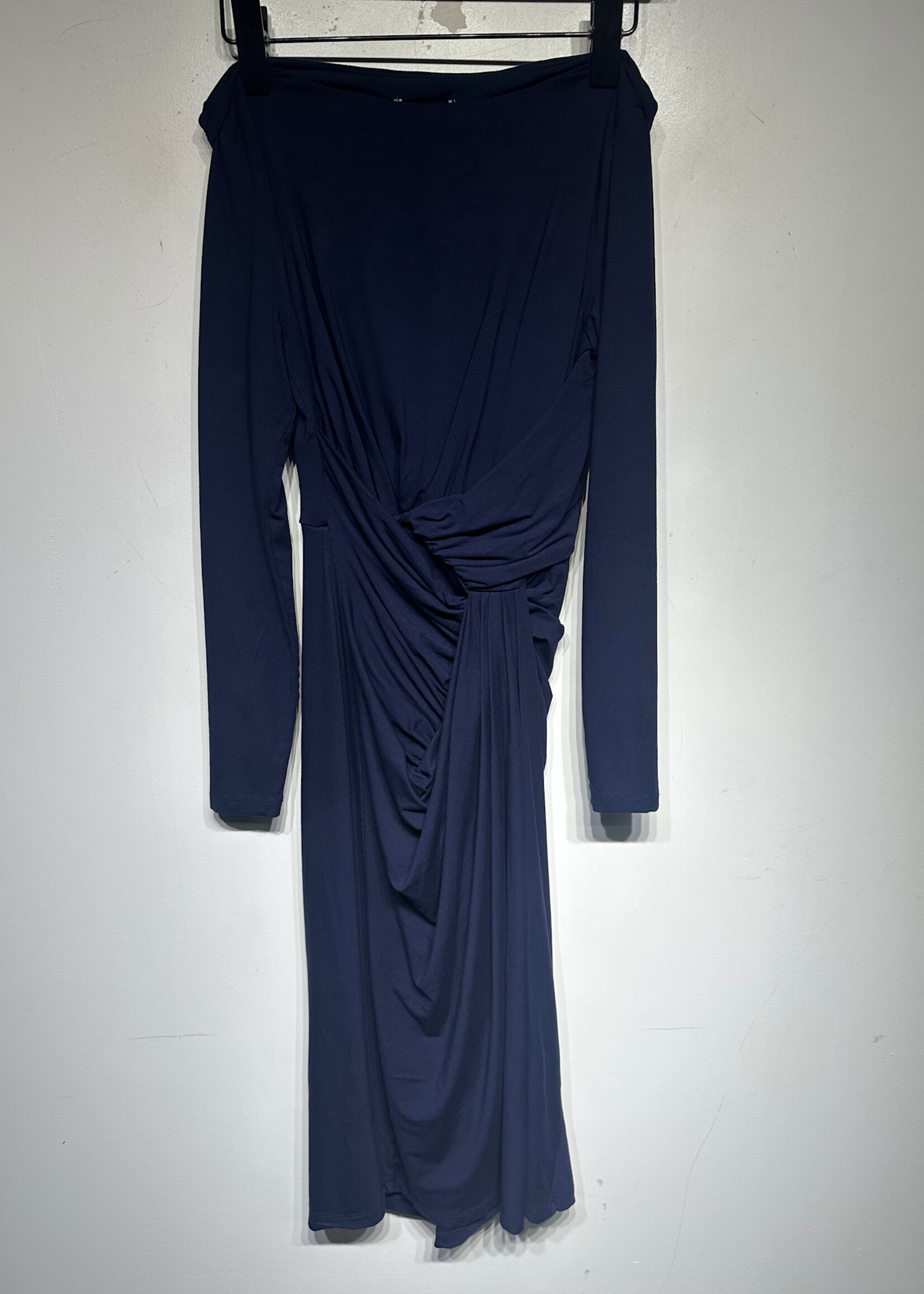 MM Lafleur Navy Ruched Dress XS