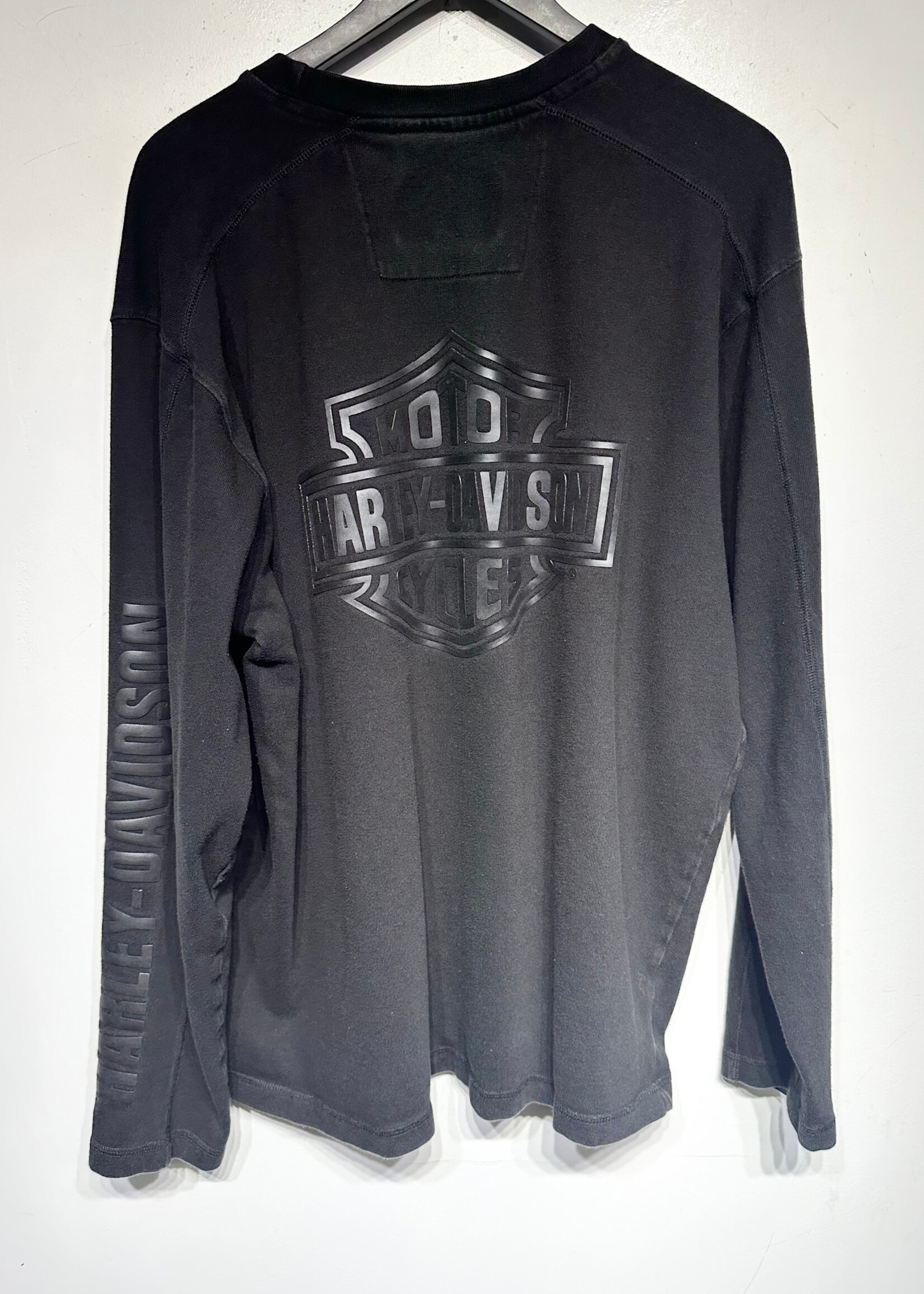 Harley Black Moto Big Hit Logo LS Tee Masc XL