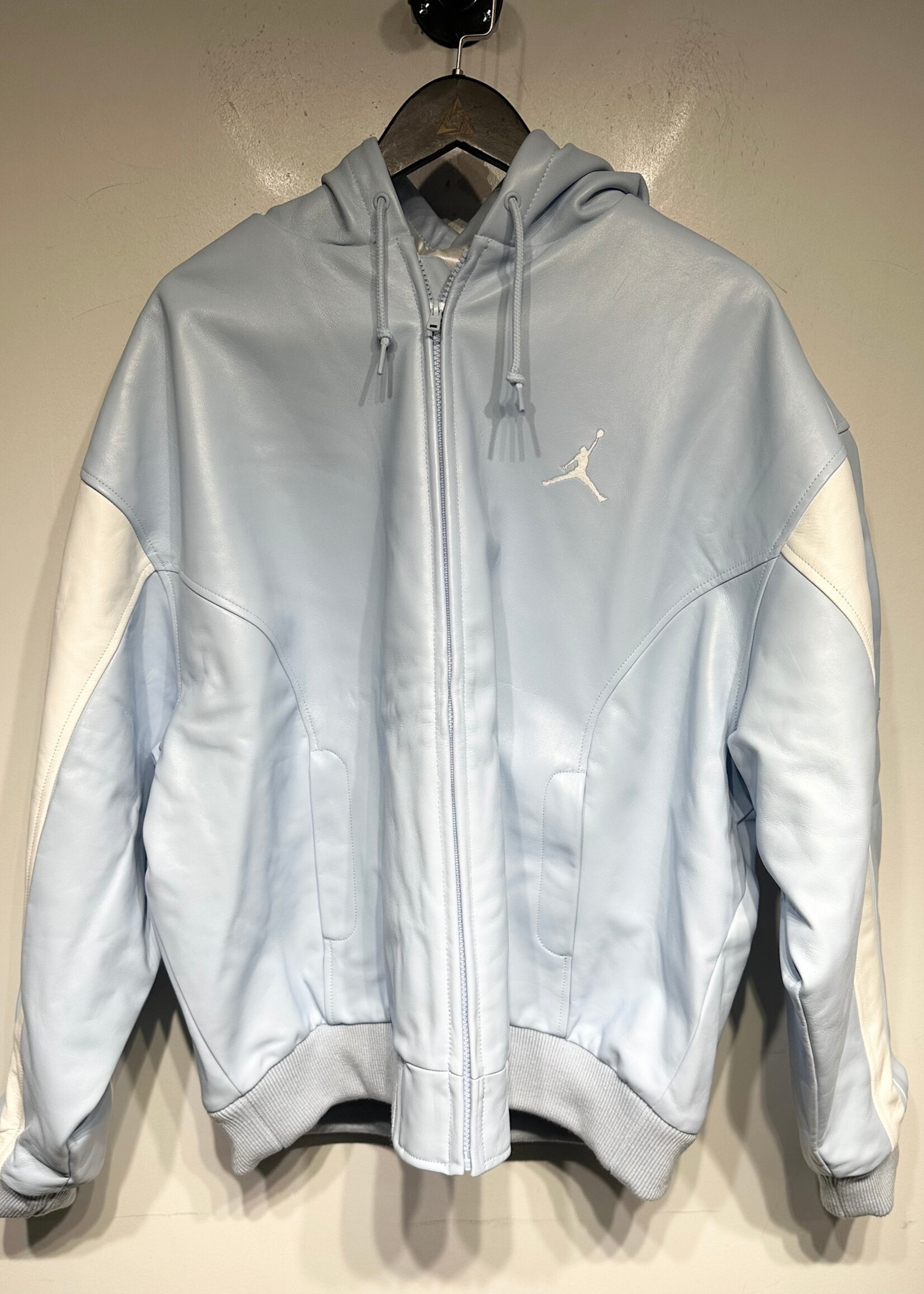 Supreme x Jordan Hooded Leather JKT Blue Masc XXL