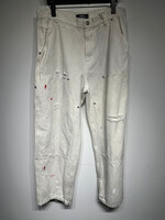 HMDD White Splatter Paint Double Knee 34 Pants As Is