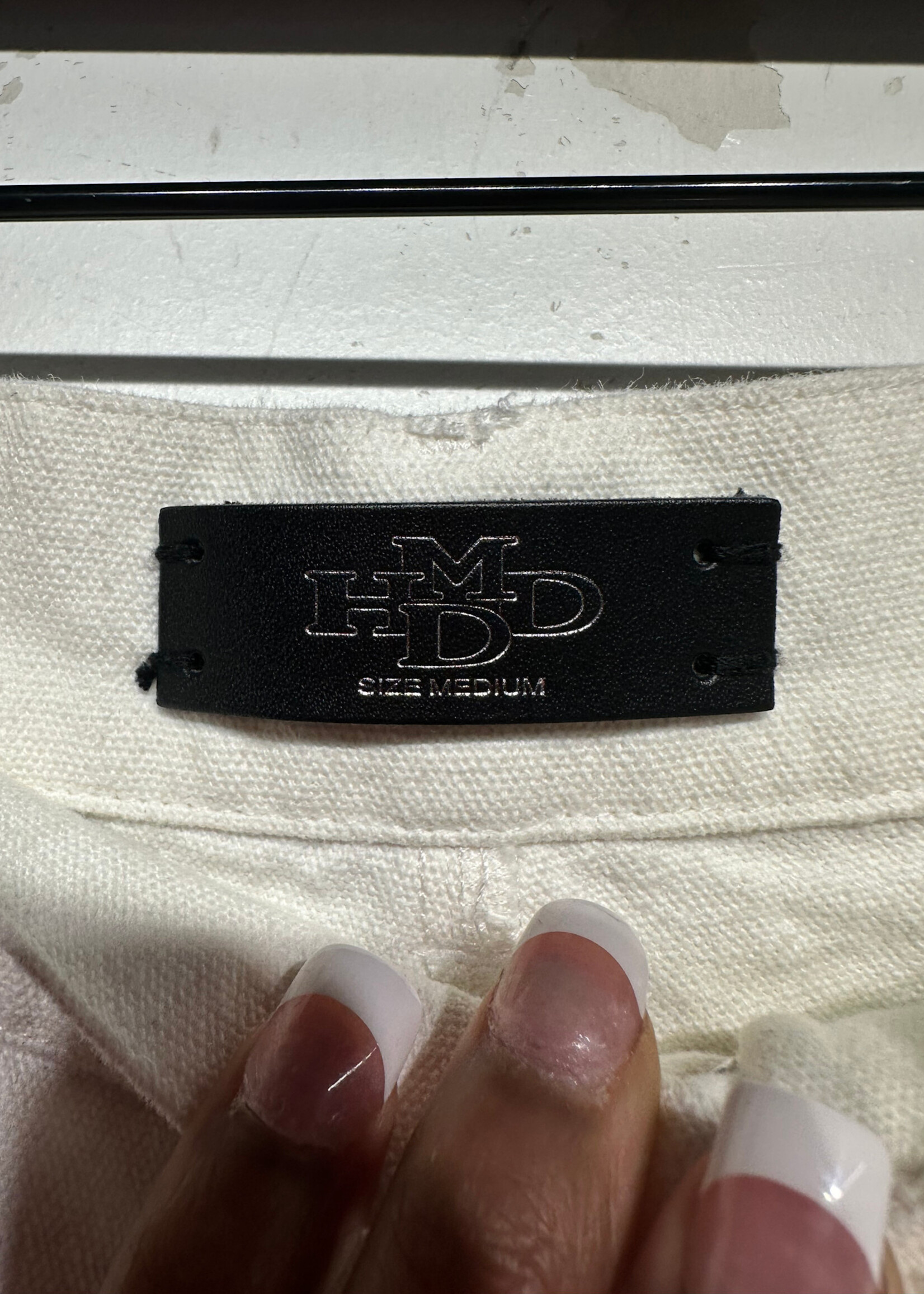 HMDD White Splatter Paint Double Knee 34 Pants As Is