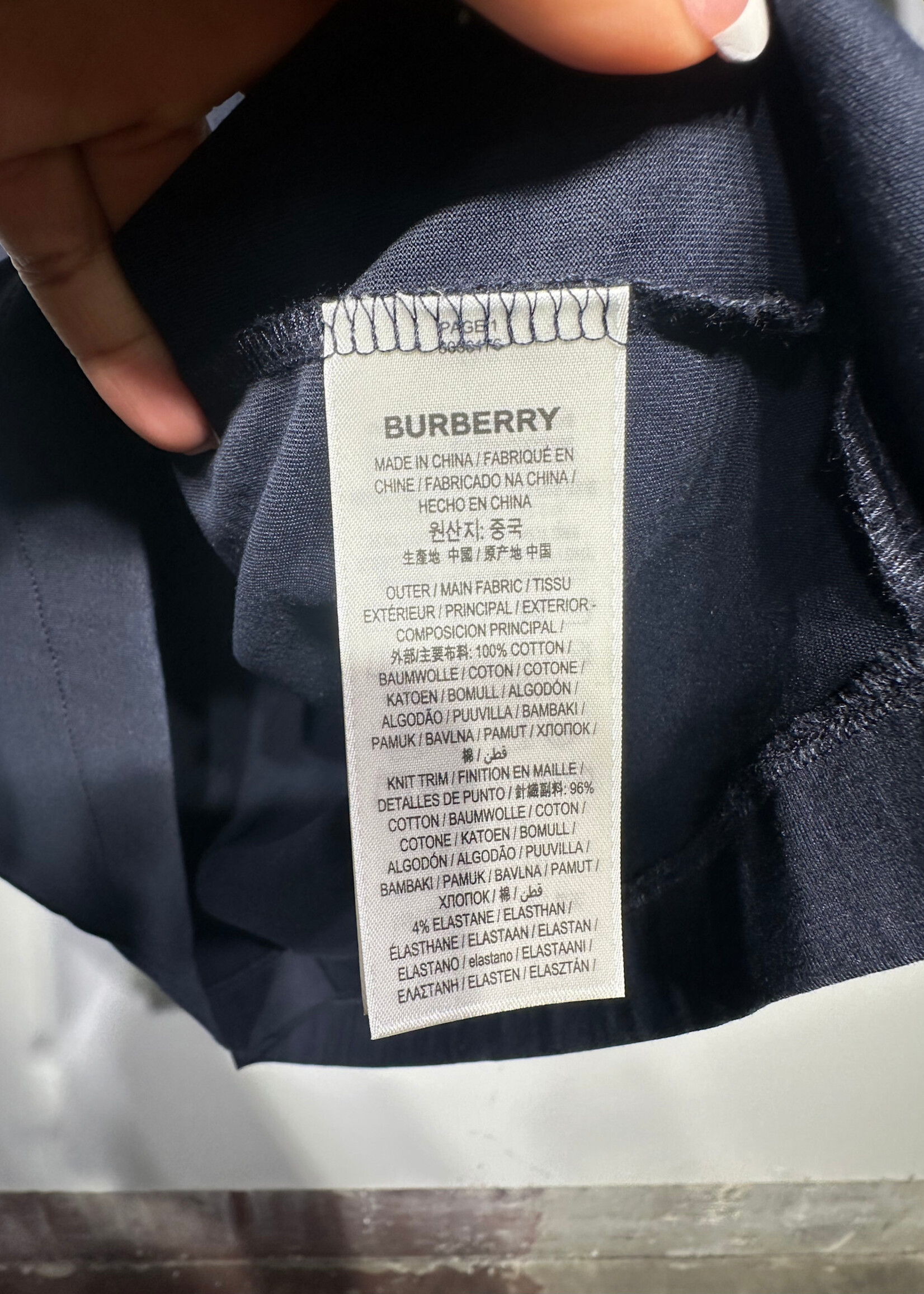 Burberry TB Navy Blue Embroidered Tee XXL