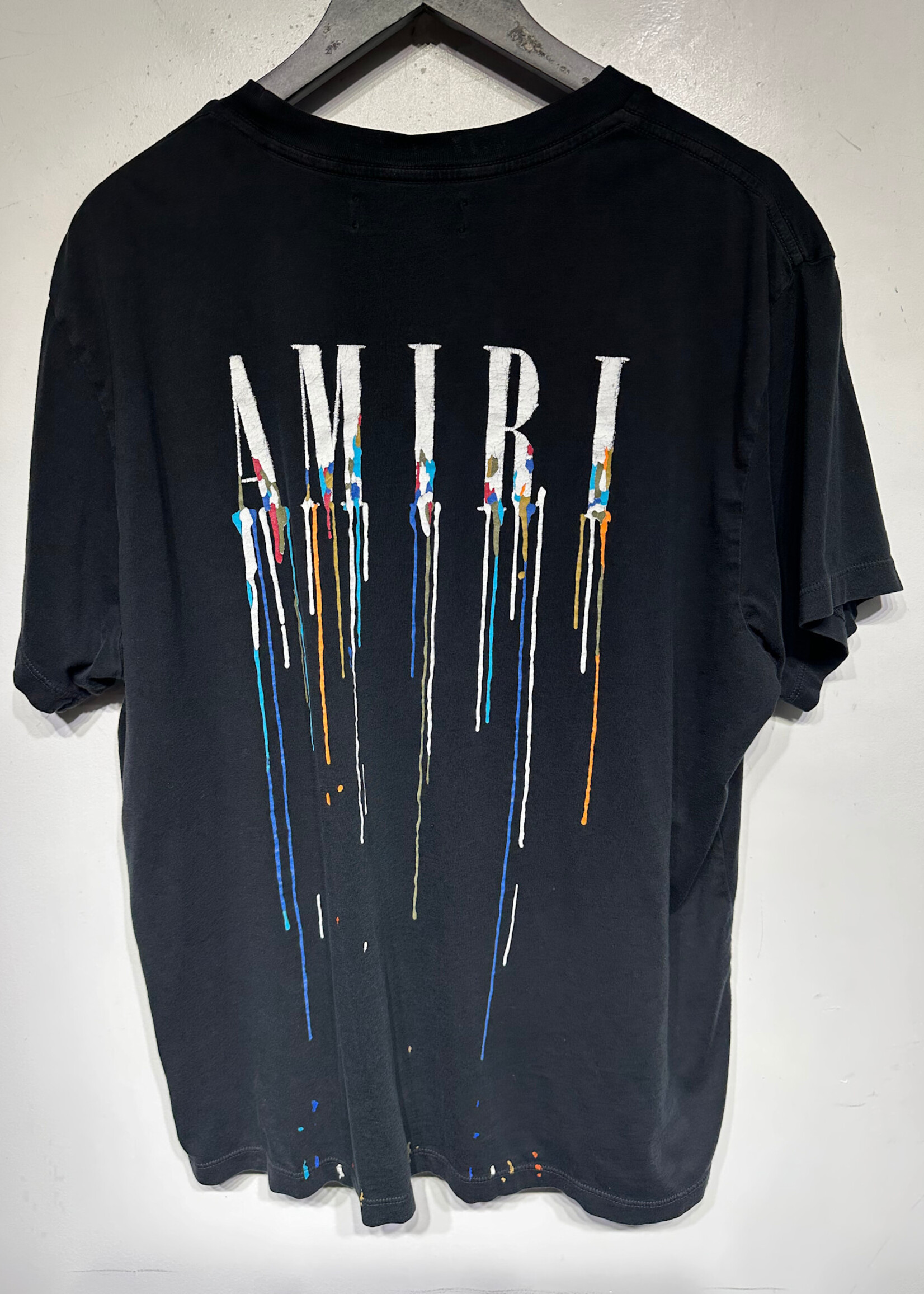 Amiri Paint Dripping Logo Tee L