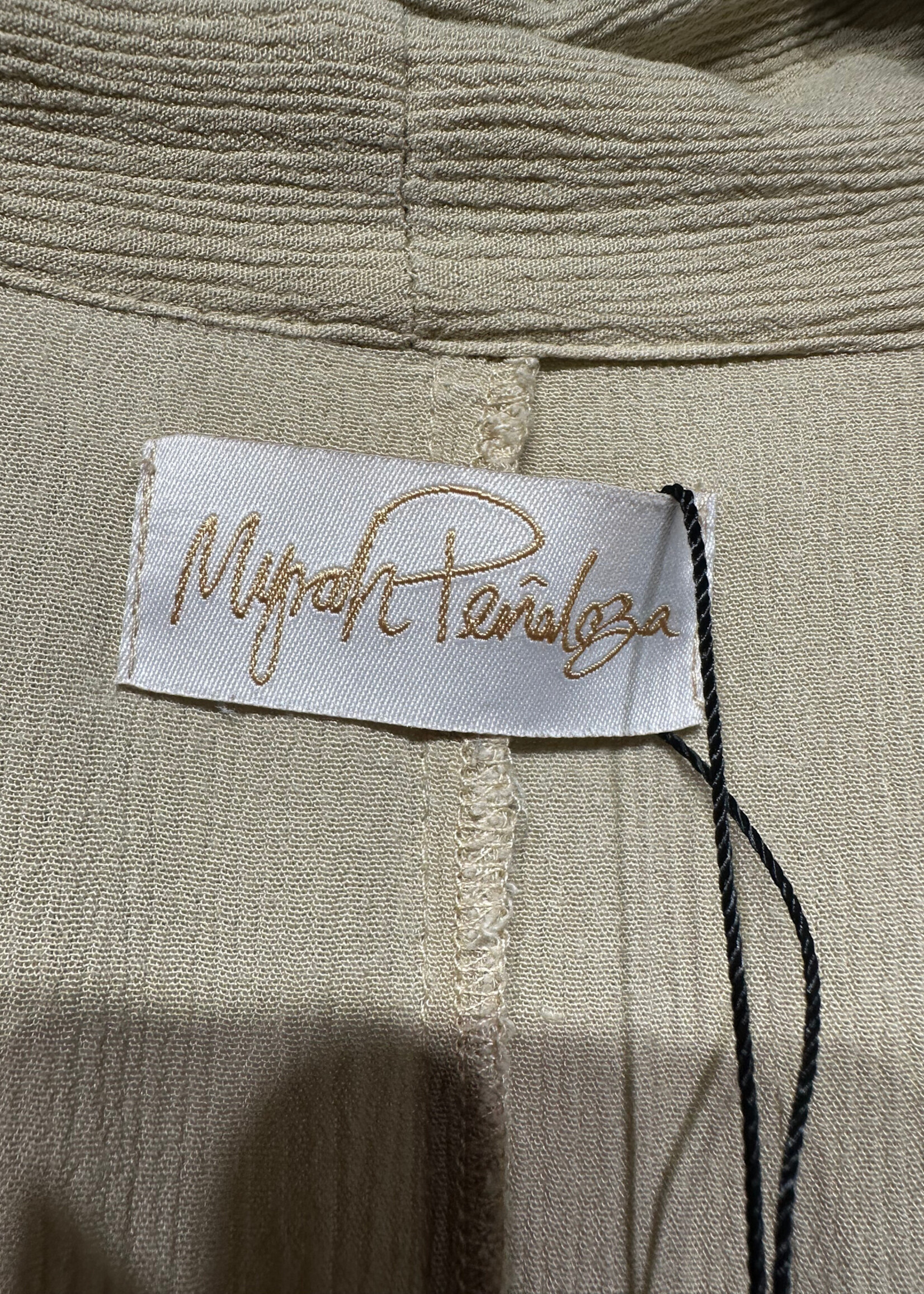 Myrah Penaloza Beige Wideneck Layered Ribbed Dress XS
