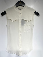 Chloe White Sheer Sleeveless BU Fem M