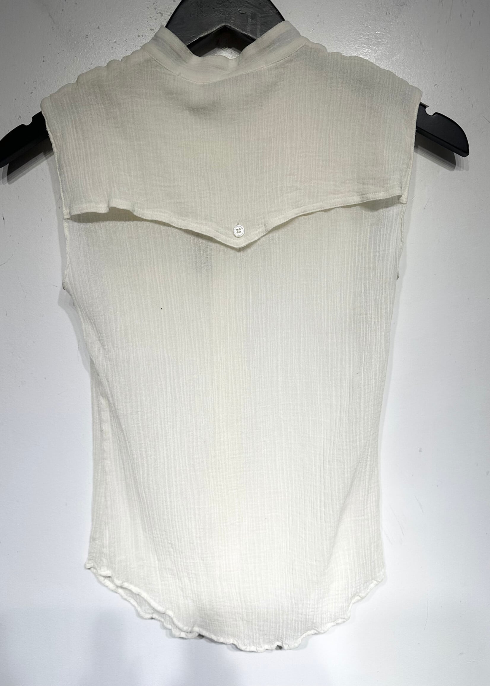 Chloe White Sheer Sleeveless BU Fem M