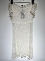 Betsey Johnson Vintage White Knit Cover Up Dress L