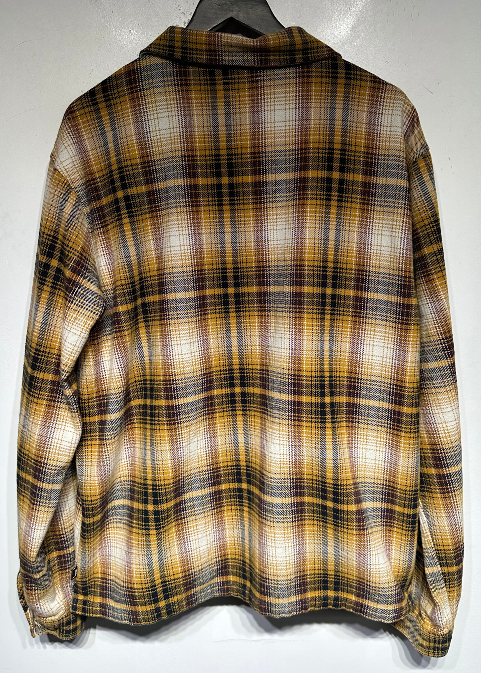Stussy Yellow Plaid Long Sleeve Zip Up 2X